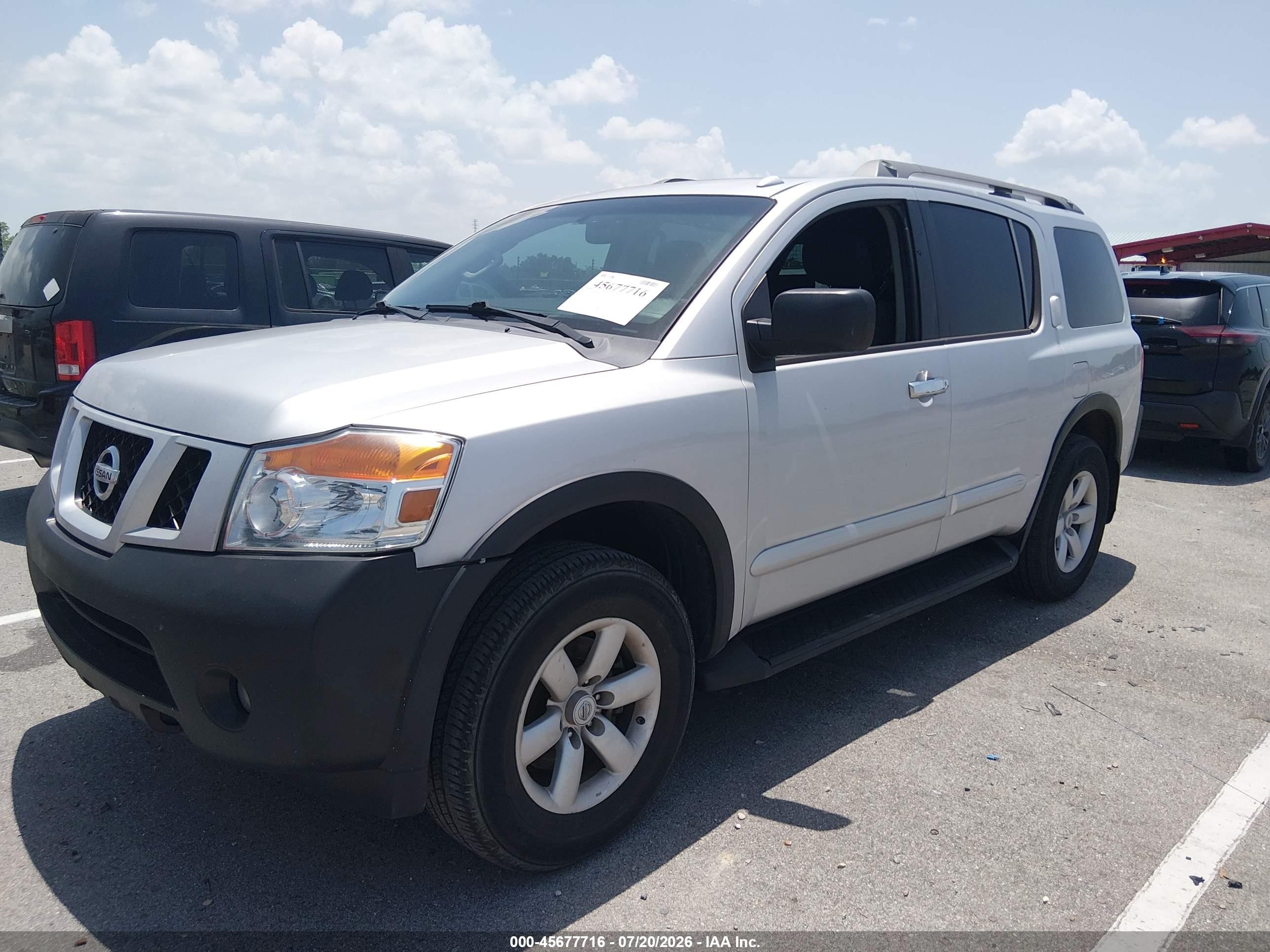 2013 Nissan Armada Sv Silver vin: 5N1AA0NC7DN608266