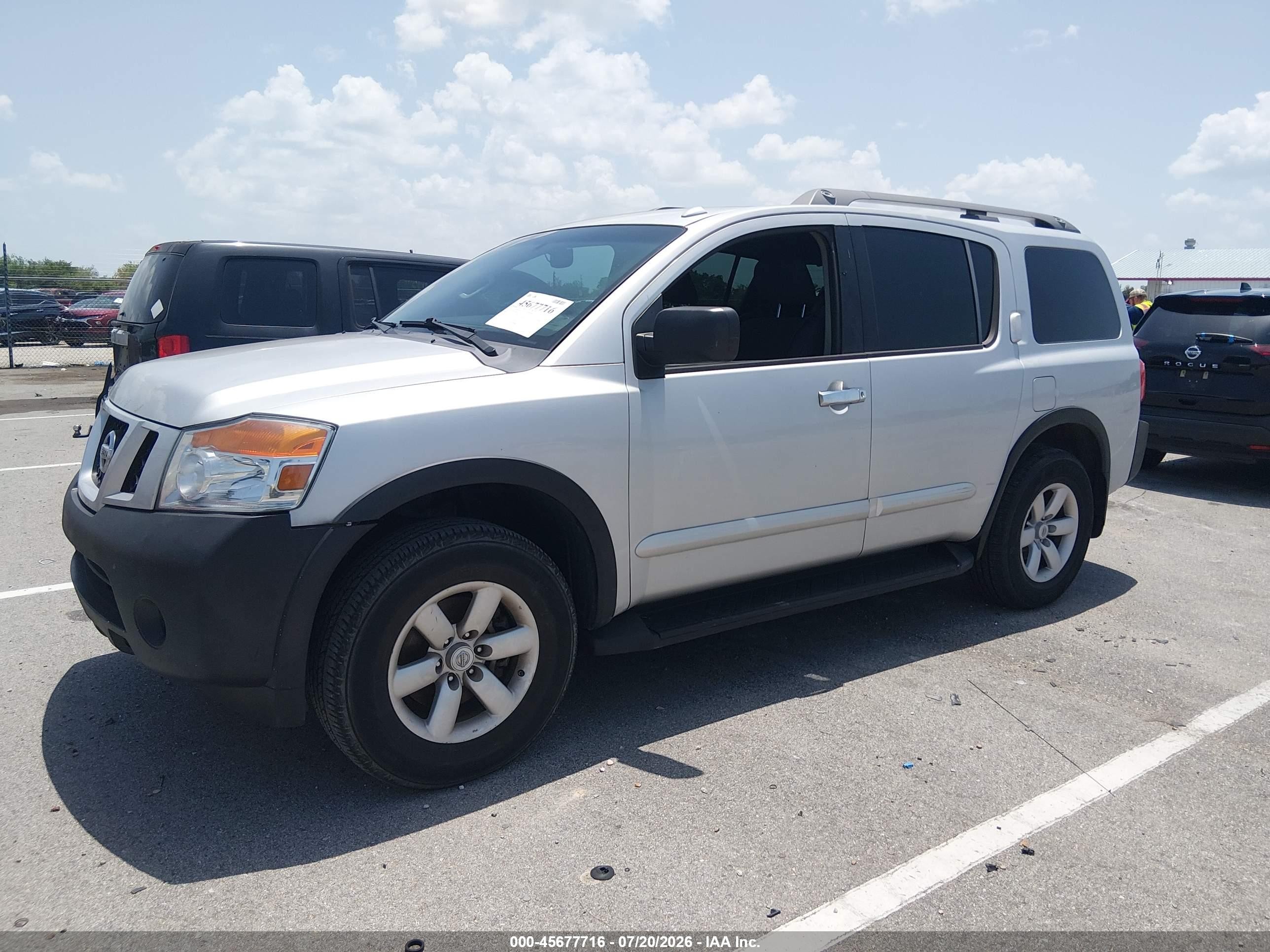 2013 Nissan Armada Sv Silver vin: 5N1AA0NC7DN608266