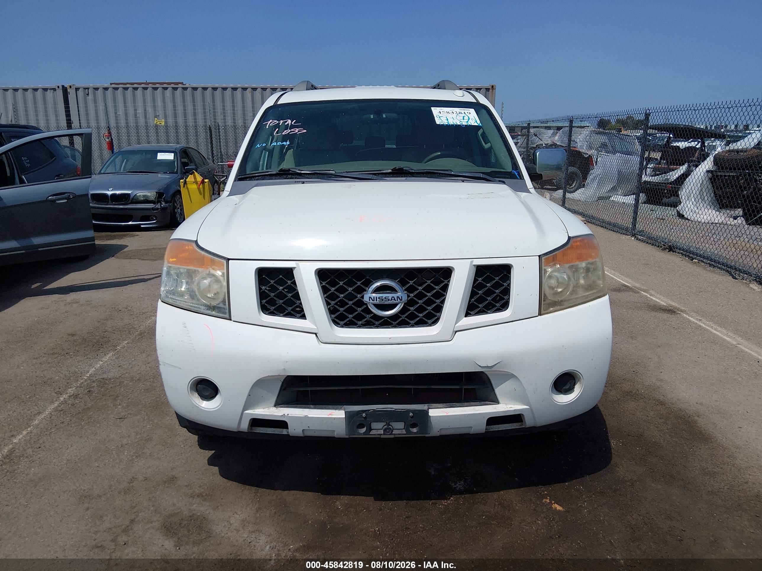 2013 Nissan Armada Sv White vin: 5N1AA0ND7DN602184