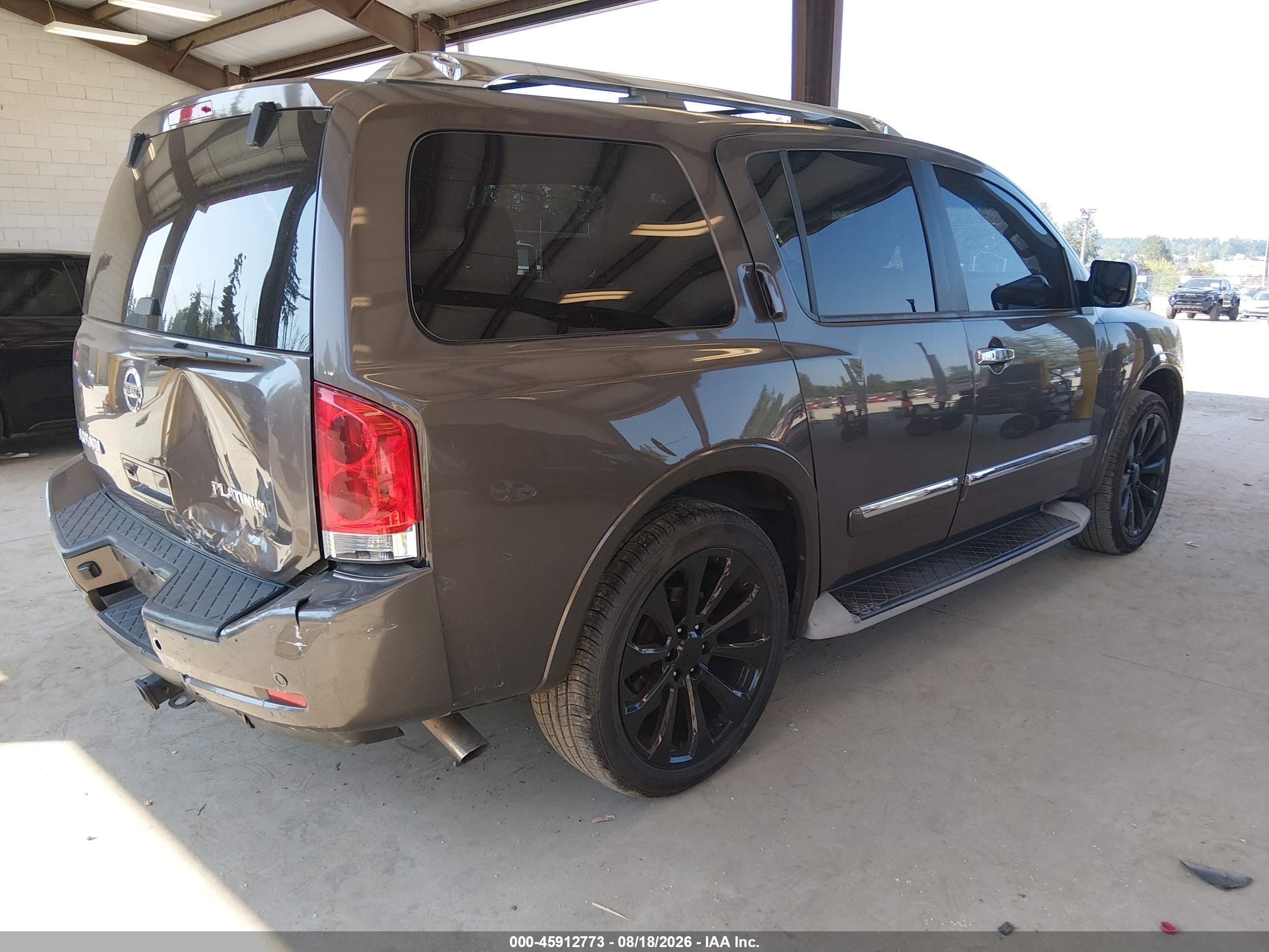 2014 Nissan Armada Platinum Коричневый vin: 5N1AA0ND7EN601232