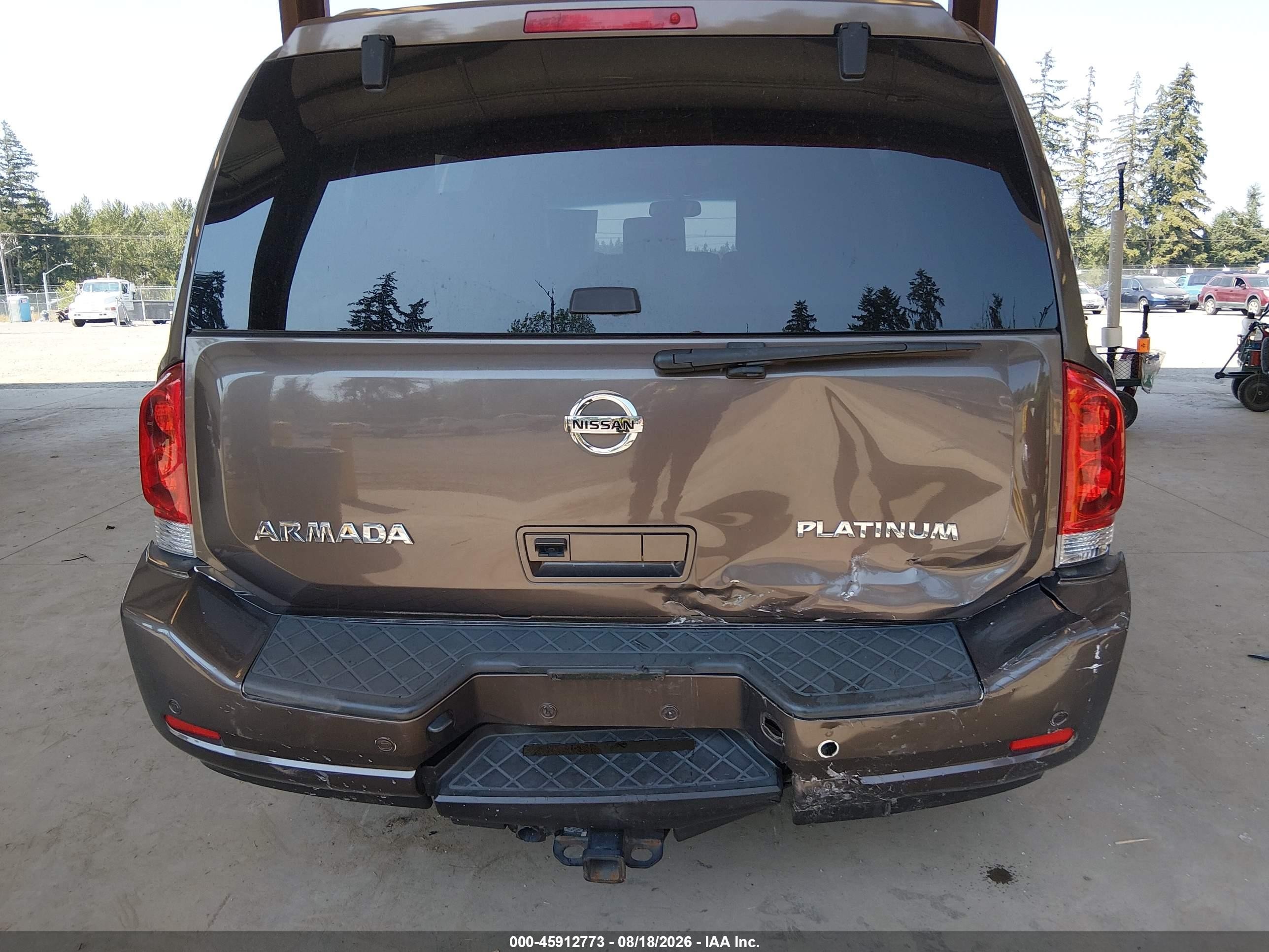 2014 Nissan Armada Platinum Коричневый vin: 5N1AA0ND7EN601232