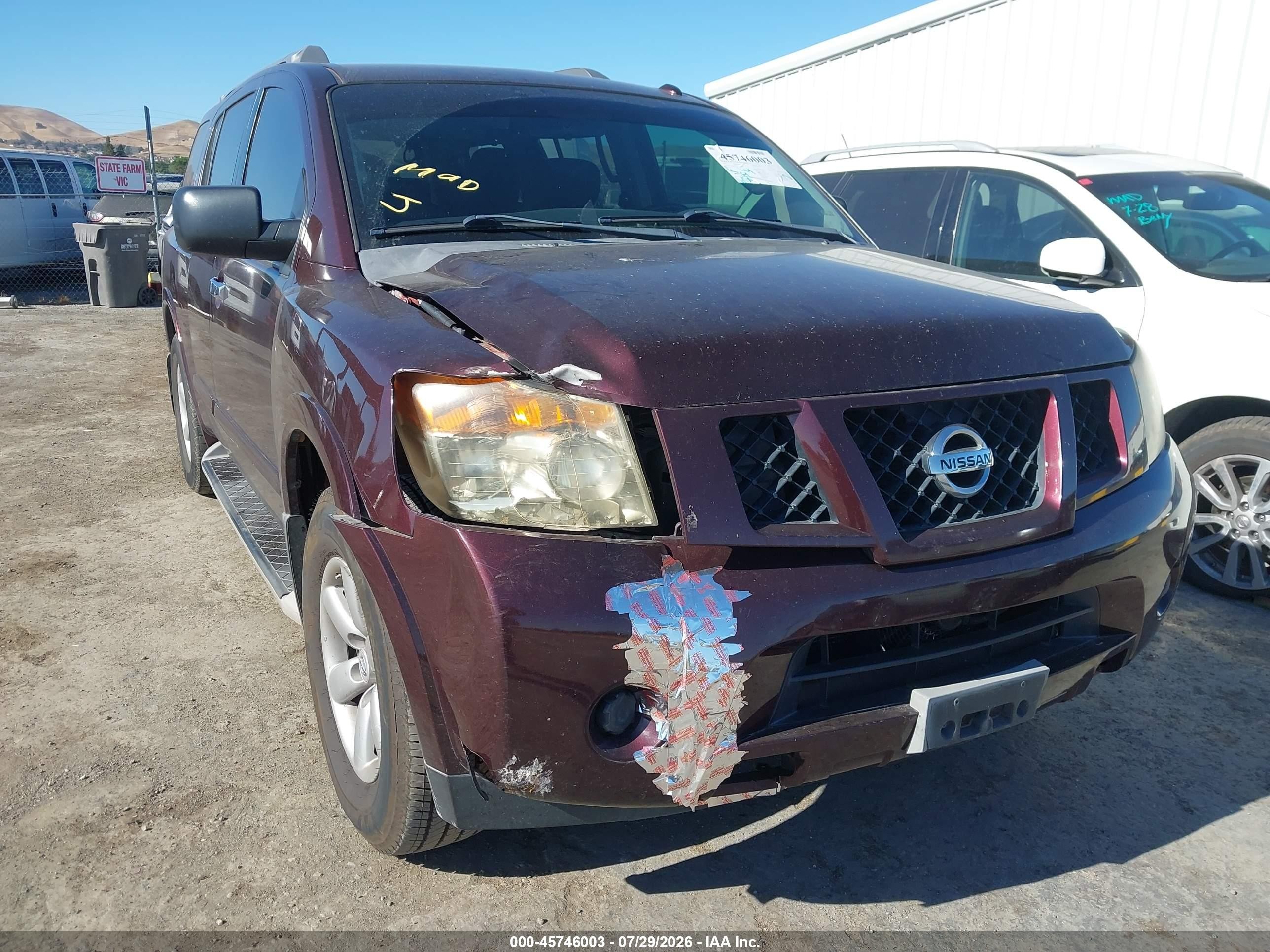 2013 Nissan Armada Sv Maroon vin: 5N1AA0NDXDN609890