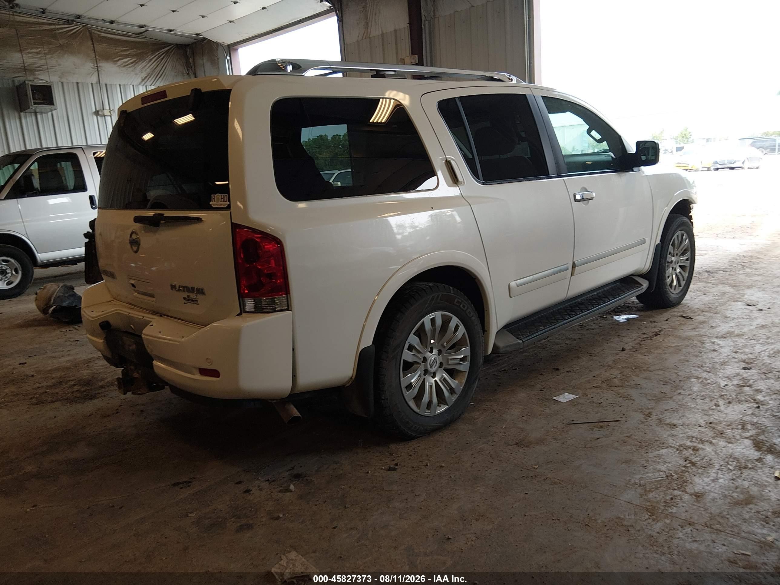 2015 Nissan Armada Platinum White vin: 5N1AA0NE3FN615283