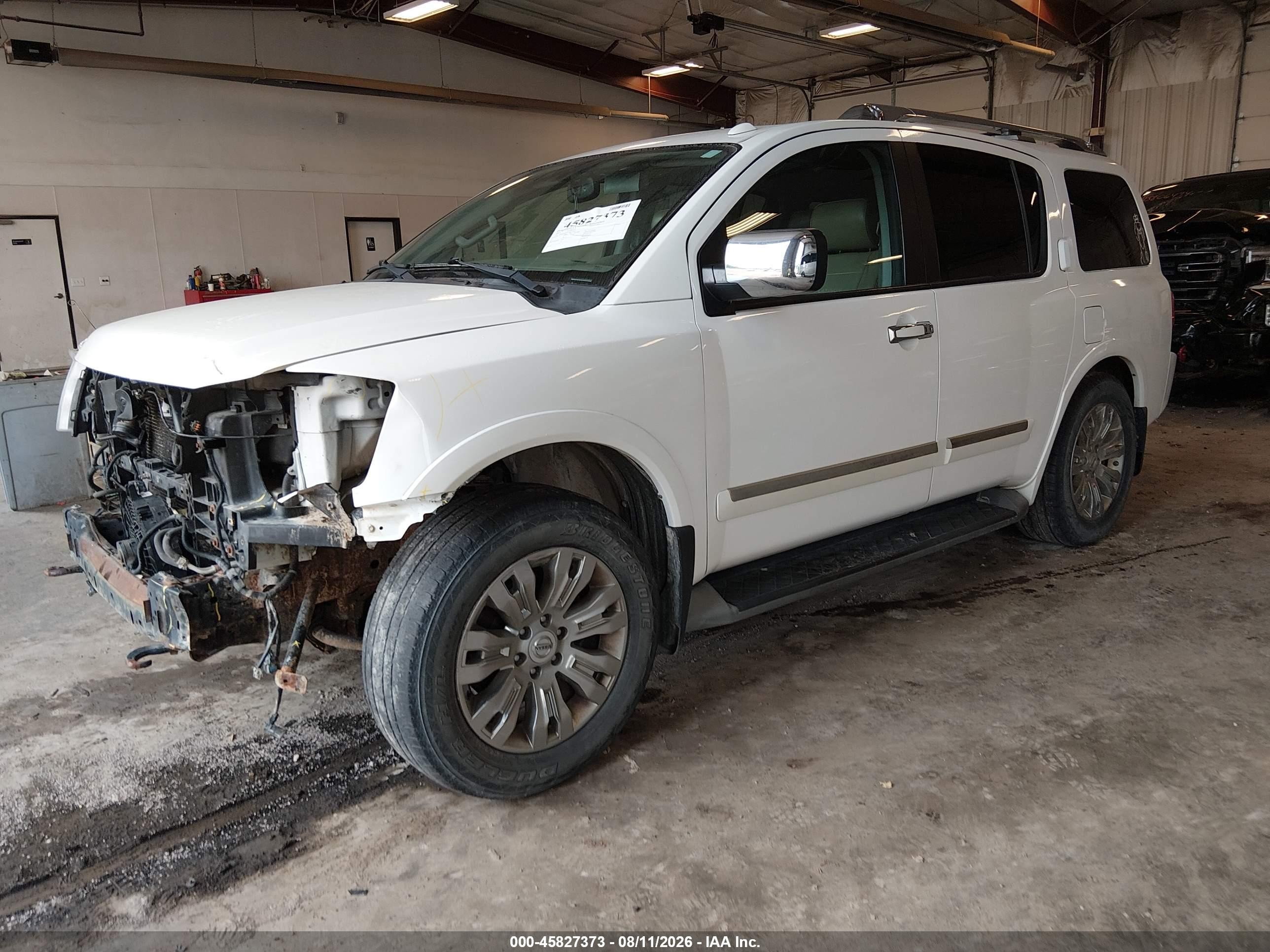 2015 Nissan Armada Platinum White vin: 5N1AA0NE3FN615283