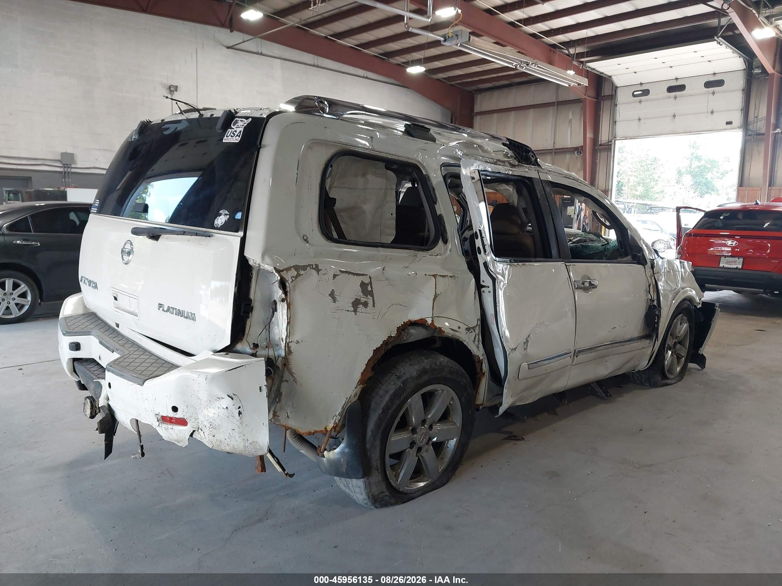2011 Nissan Armada Platinum White vin: 5N1AA0NE5BN604148