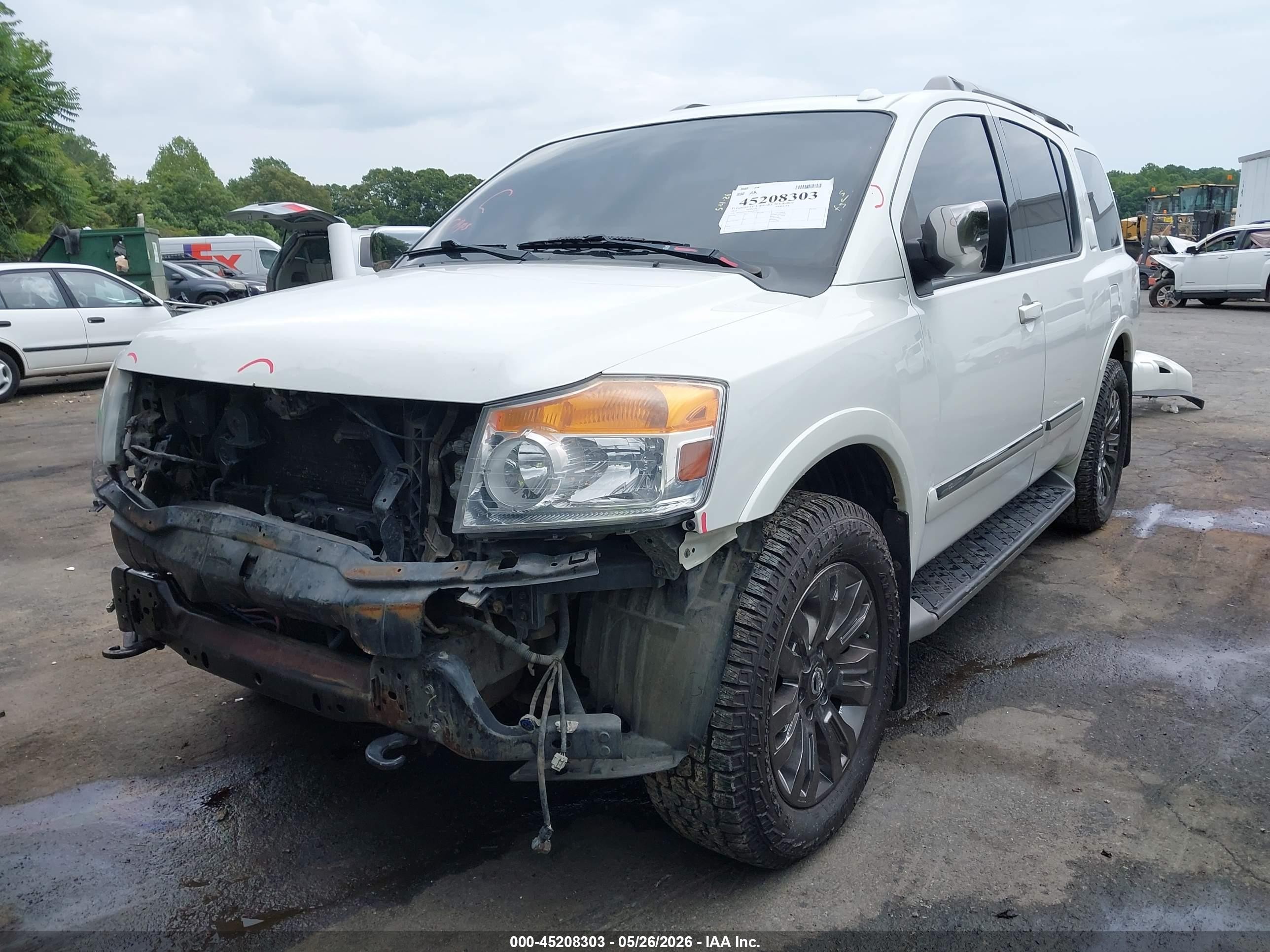 2015 Nissan Armada Platinum/sl/sv White vin: 5N1AA0NE7FN608742