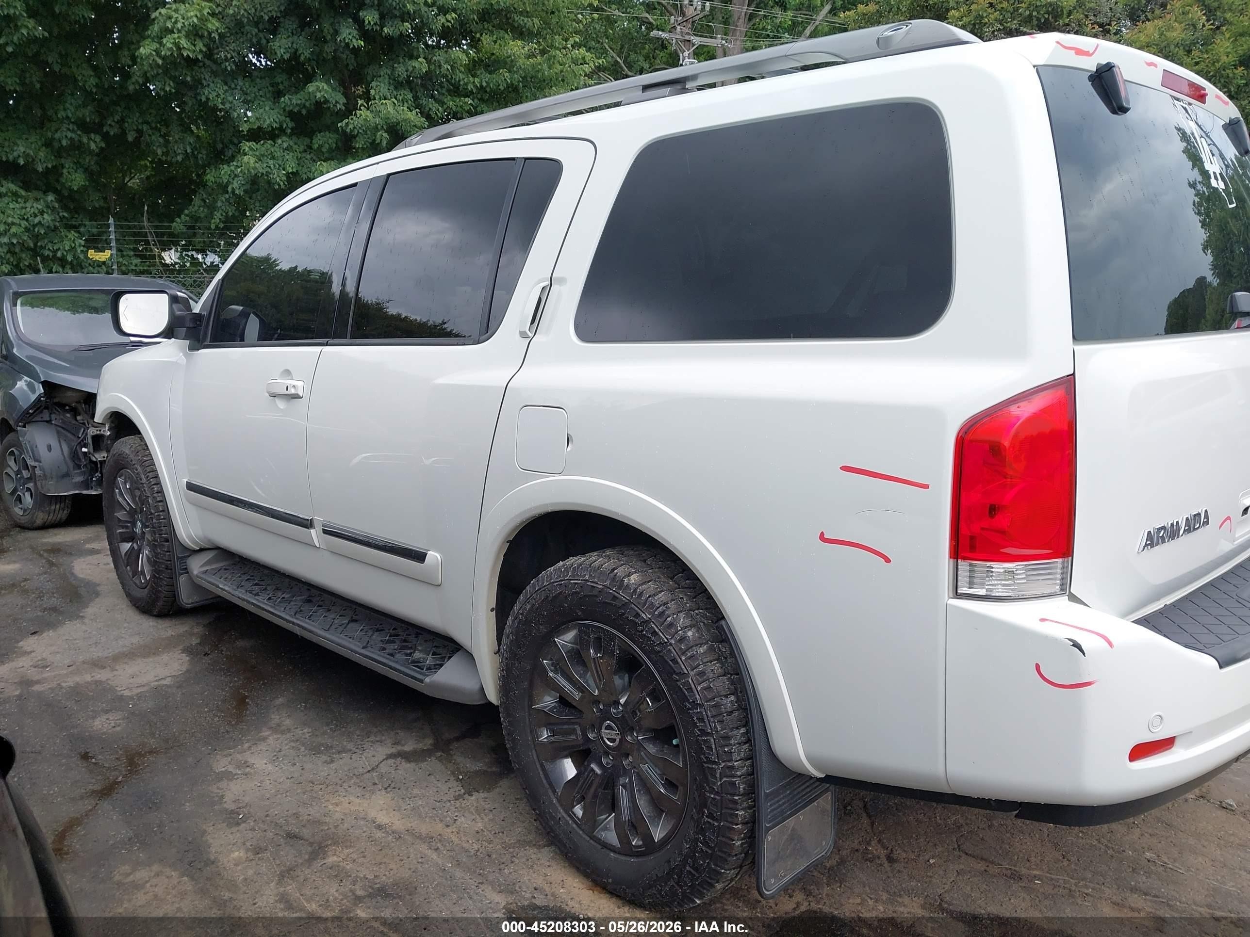 2015 Nissan Armada Platinum/sl/sv White vin: 5N1AA0NE7FN608742
