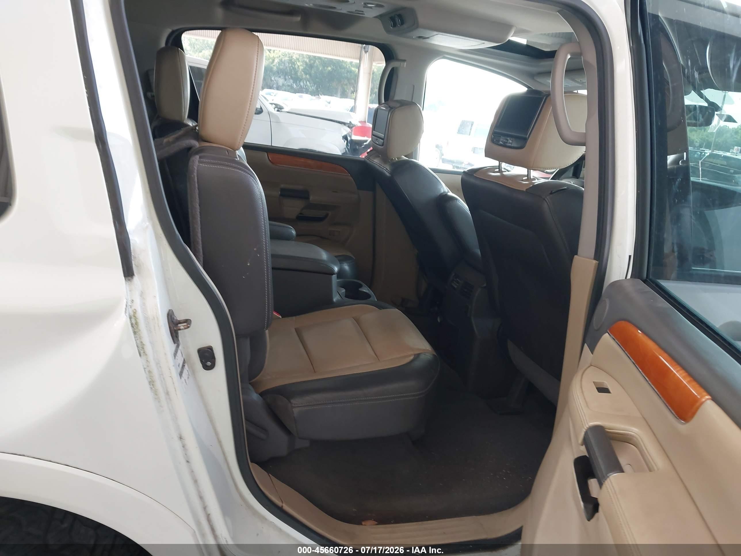 2014 Nissan Armada Platinum/sl/sv White vin: 5N1AA0NE9EN612502