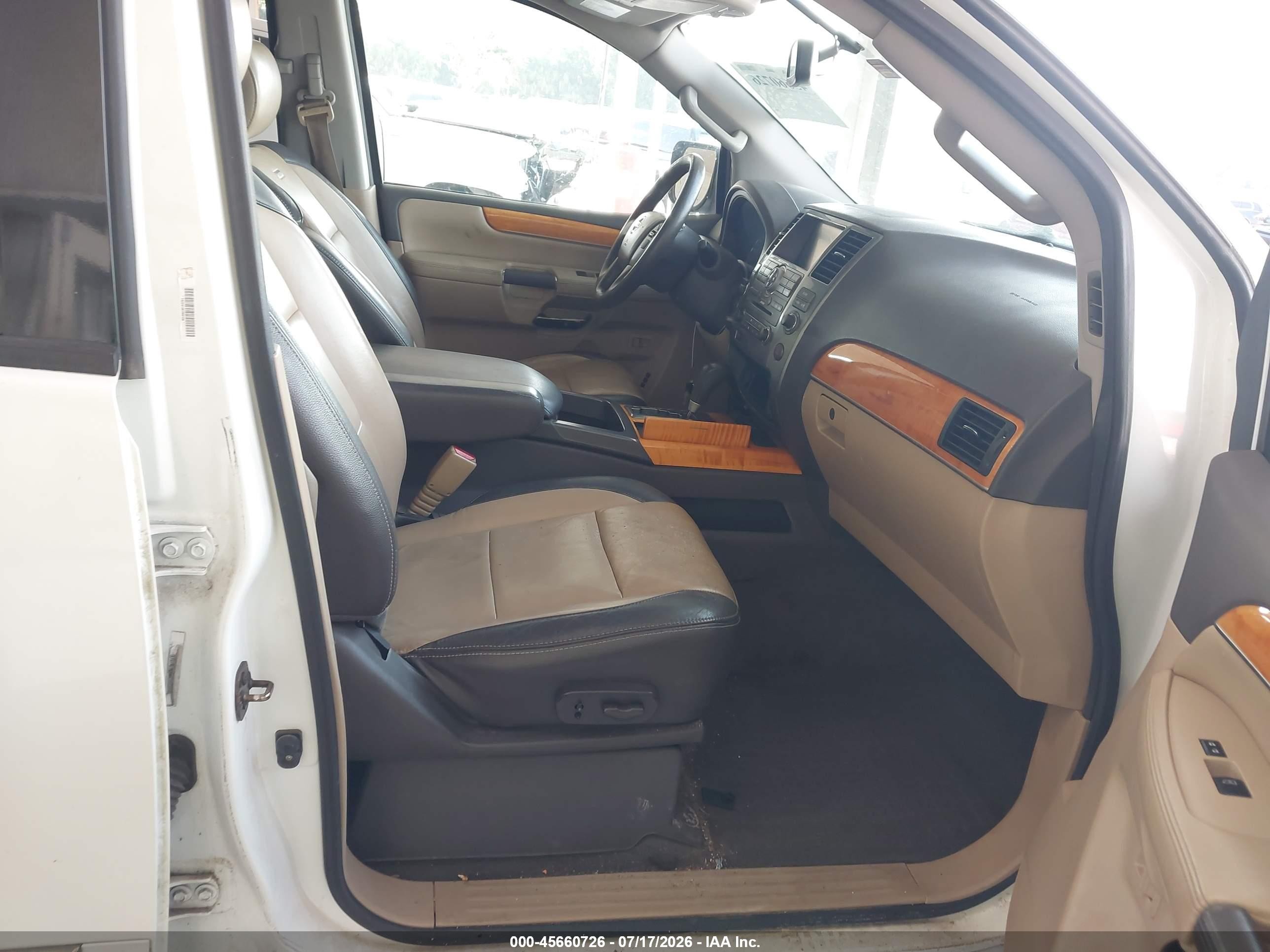 2014 Nissan Armada Platinum/sl/sv White vin: 5N1AA0NE9EN612502