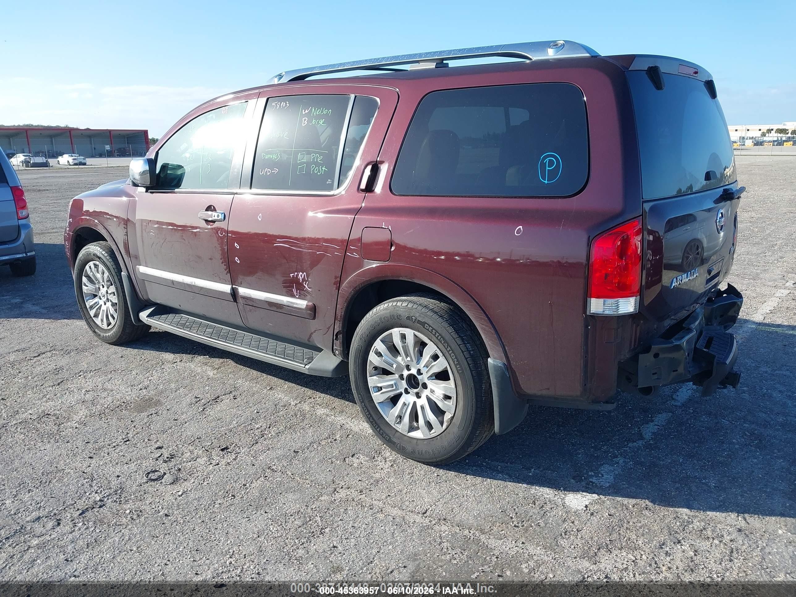2015 Nissan Armada Platinum/sl/sv Red vin: 5N1AA0NEXFN620657