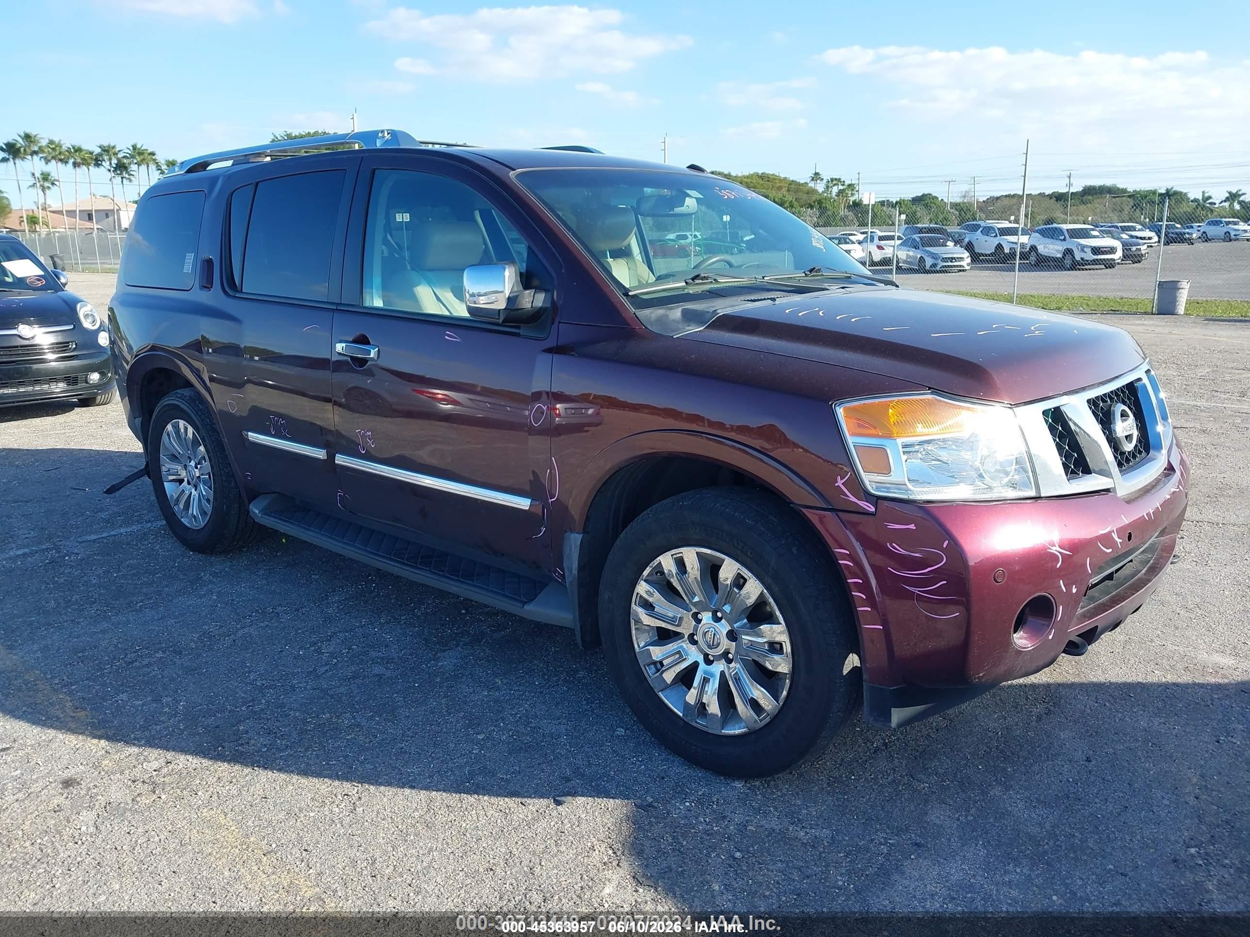 2015 Nissan Armada Platinum/sl/sv Red vin: 5N1AA0NEXFN620657