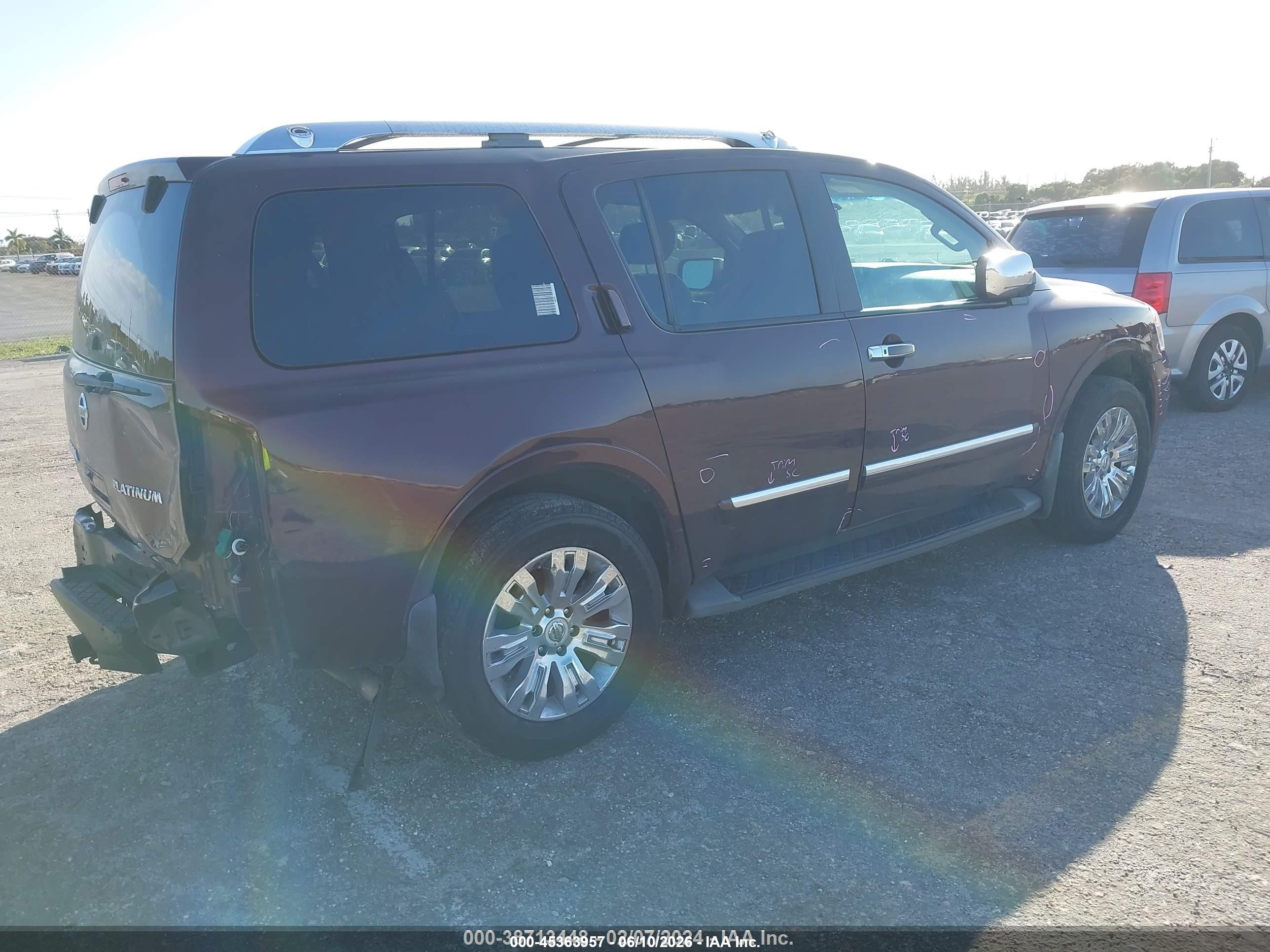 2015 Nissan Armada Platinum/sl/sv Red vin: 5N1AA0NEXFN620657