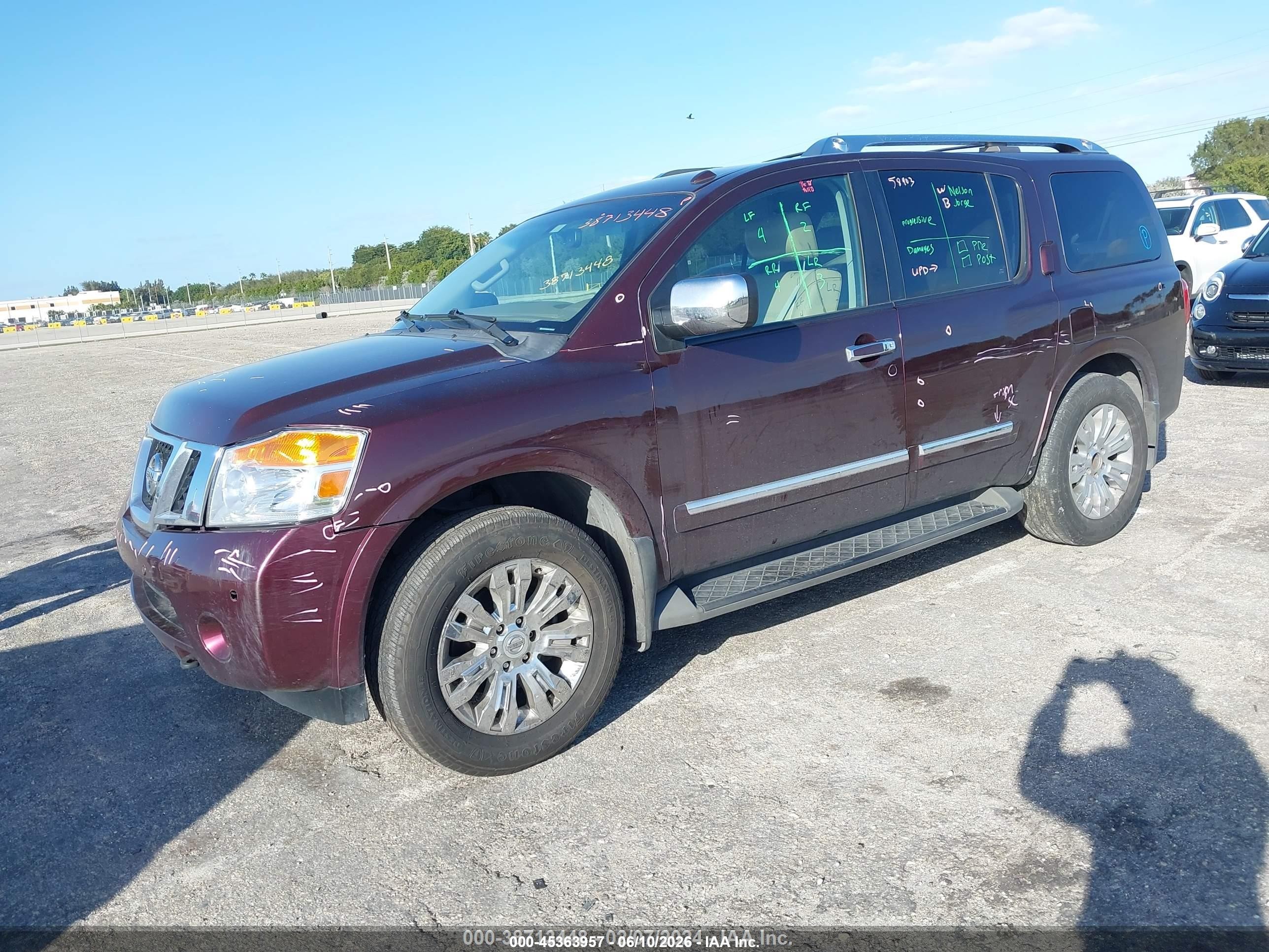 2015 Nissan Armada Platinum/sl/sv Red vin: 5N1AA0NEXFN620657