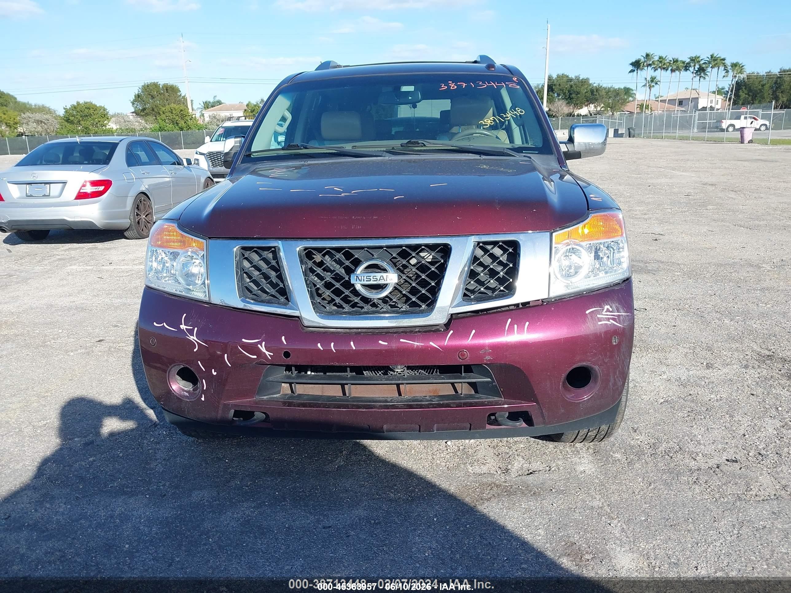 2015 Nissan Armada Platinum/sl/sv Red vin: 5N1AA0NEXFN620657