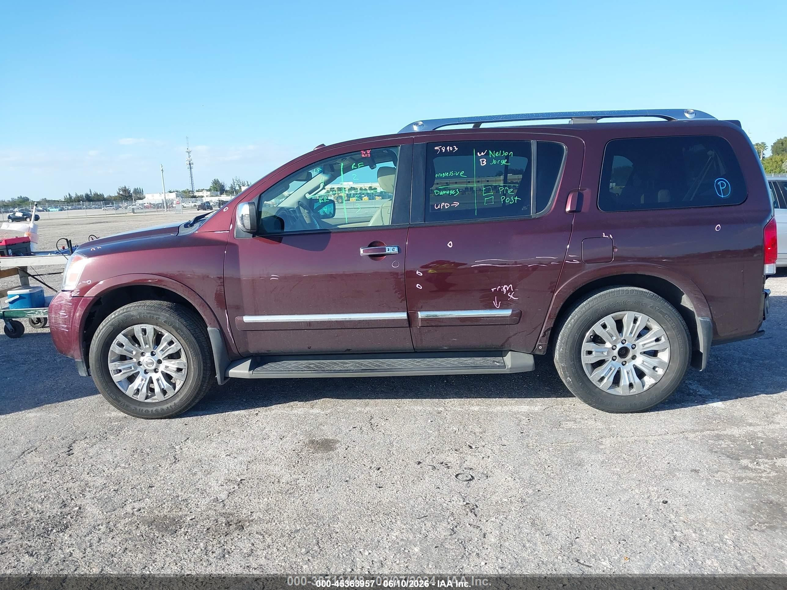 2015 Nissan Armada Platinum/sl/sv Red vin: 5N1AA0NEXFN620657