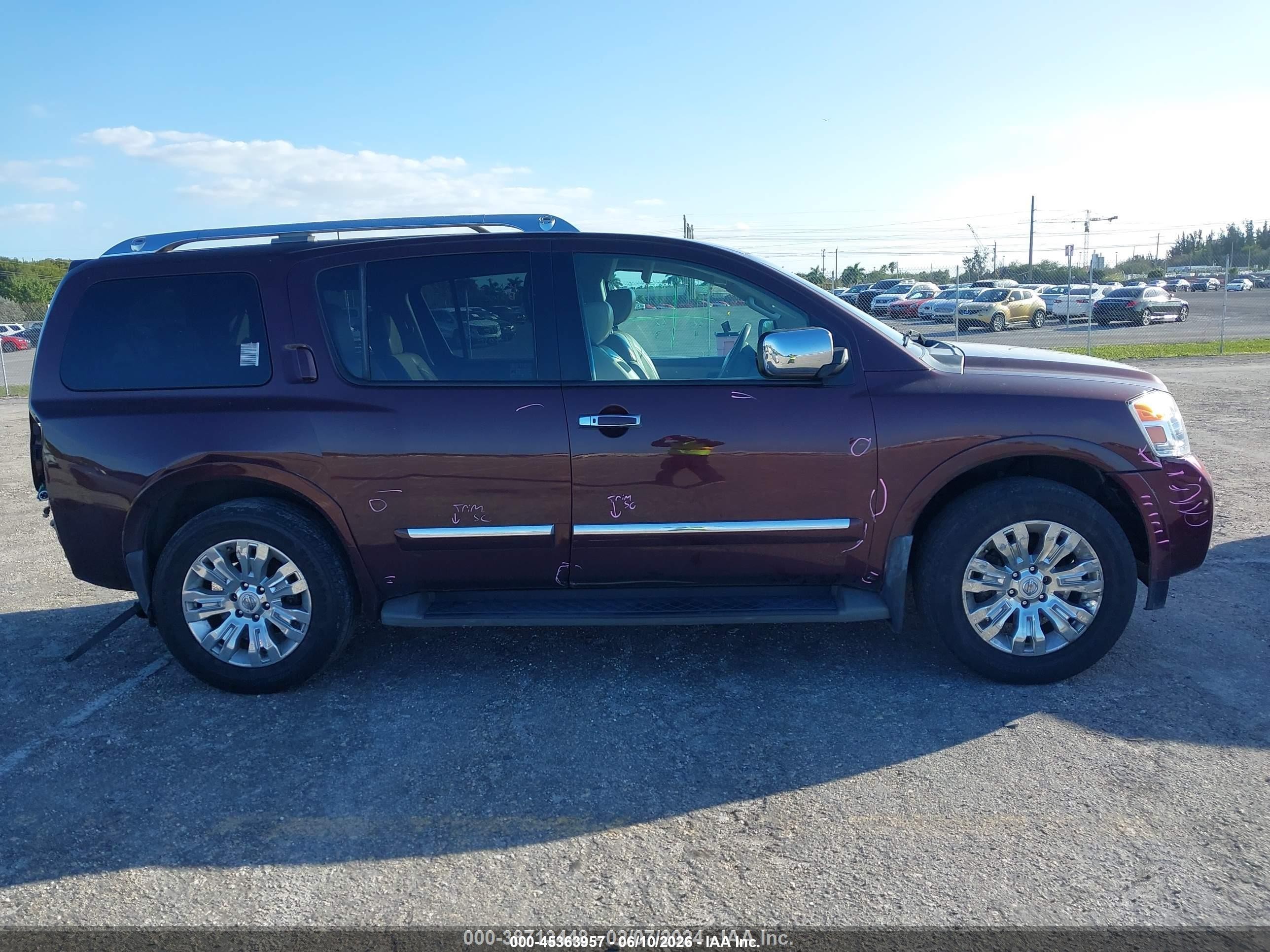 2015 Nissan Armada Platinum/sl/sv Red vin: 5N1AA0NEXFN620657