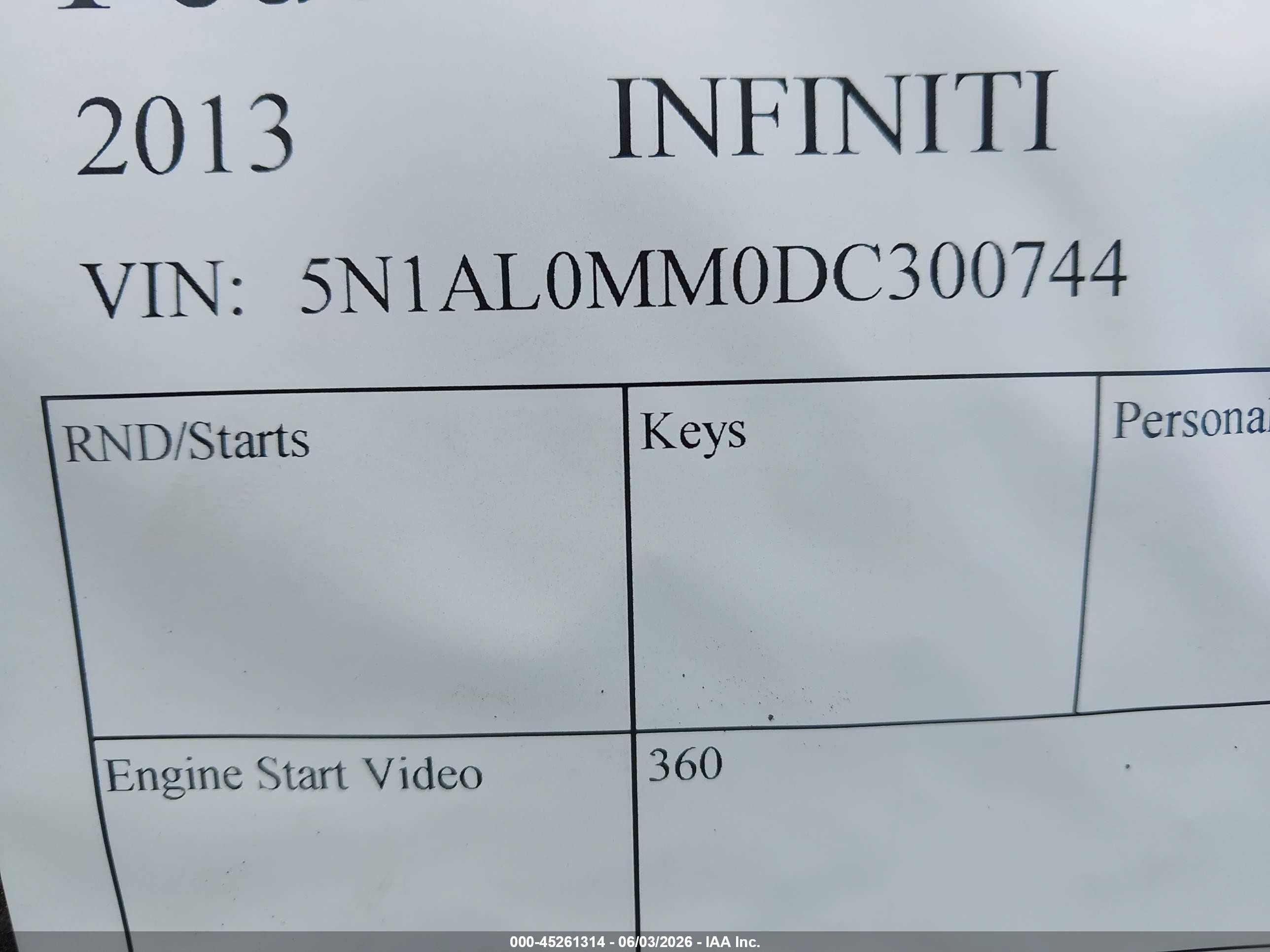 2013 Infiniti Jx35   Черный vin: 5N1AL0MM0DC300744