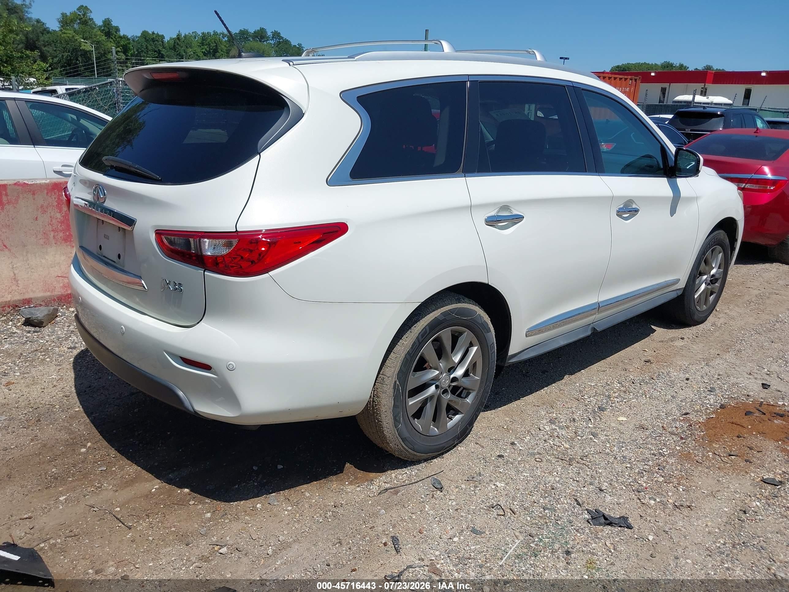 2013 Infiniti Jx35   White vin: 5N1AL0MM0DC310481