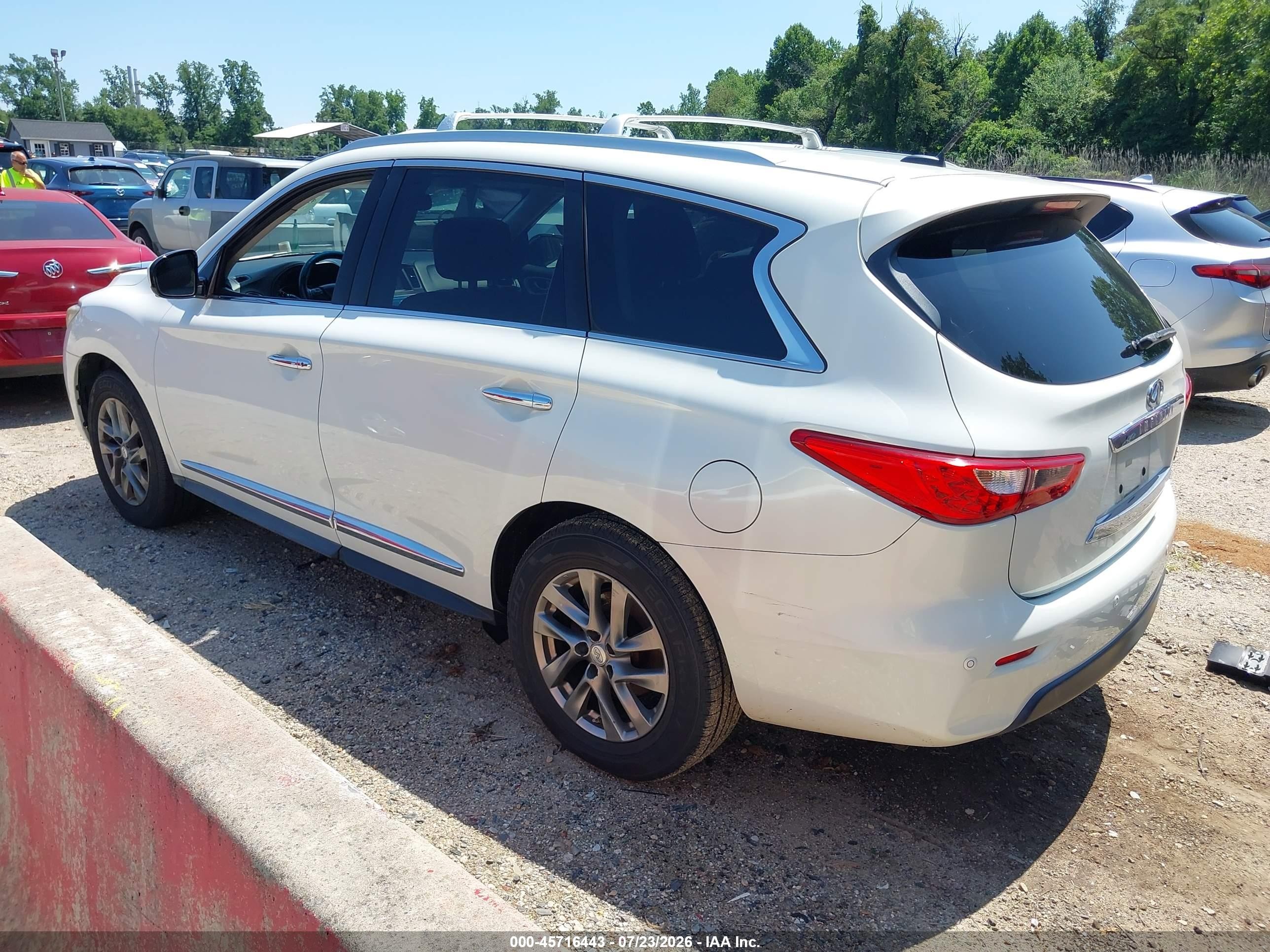 2013 Infiniti Jx35   White vin: 5N1AL0MM0DC310481