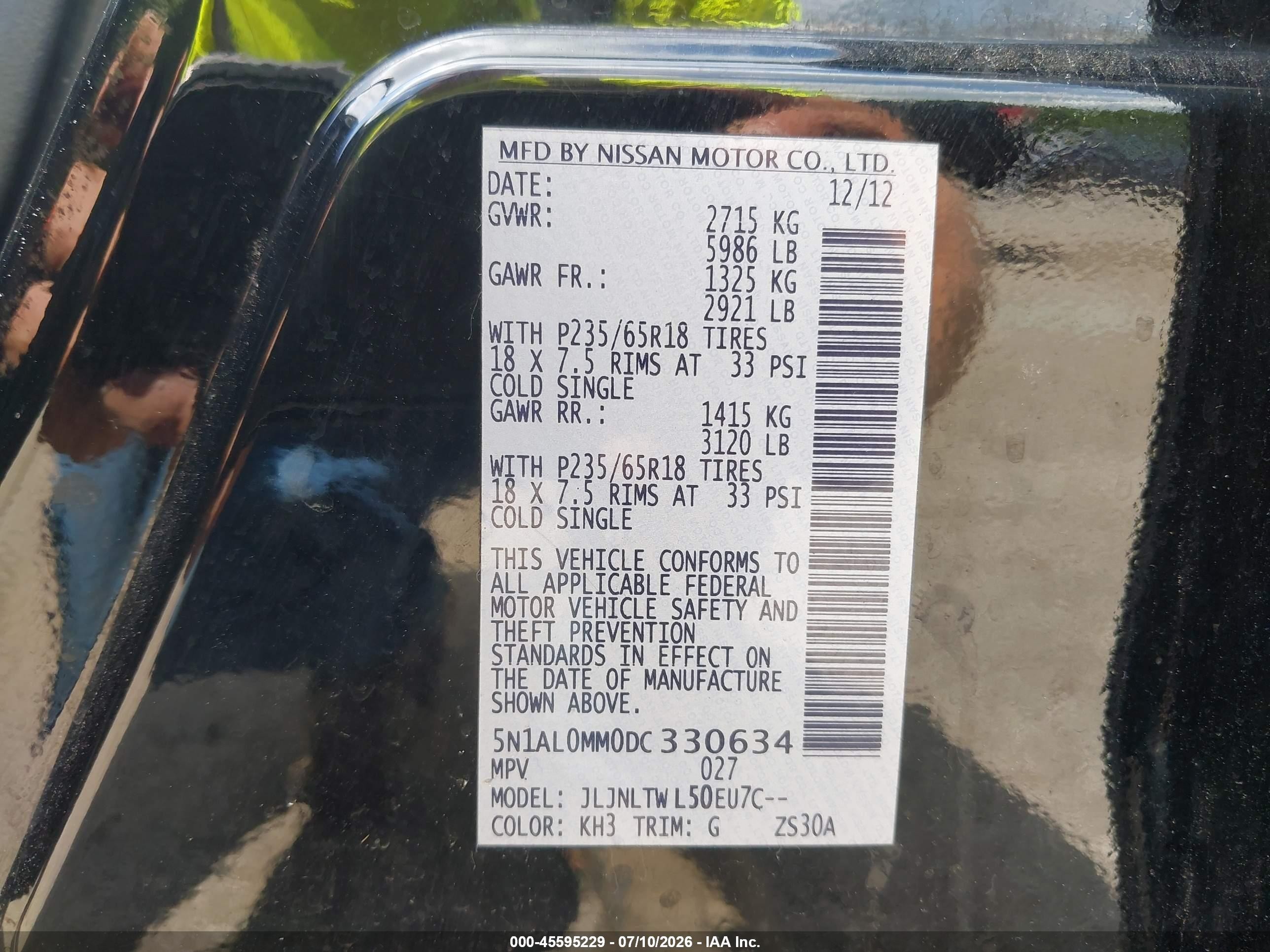 2013 Infiniti Jx35   Black vin: 5N1AL0MM0DC330634