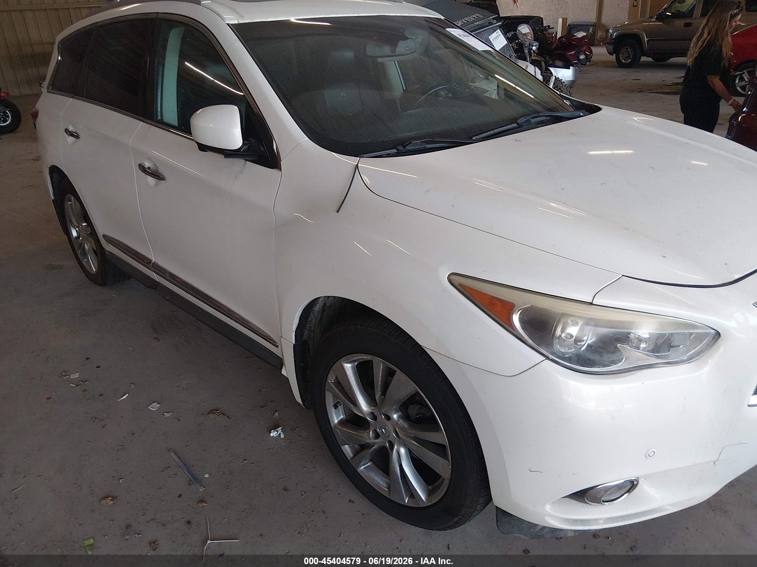 2013 Infiniti Jx35   White vin: 5N1AL0MM0DC349460