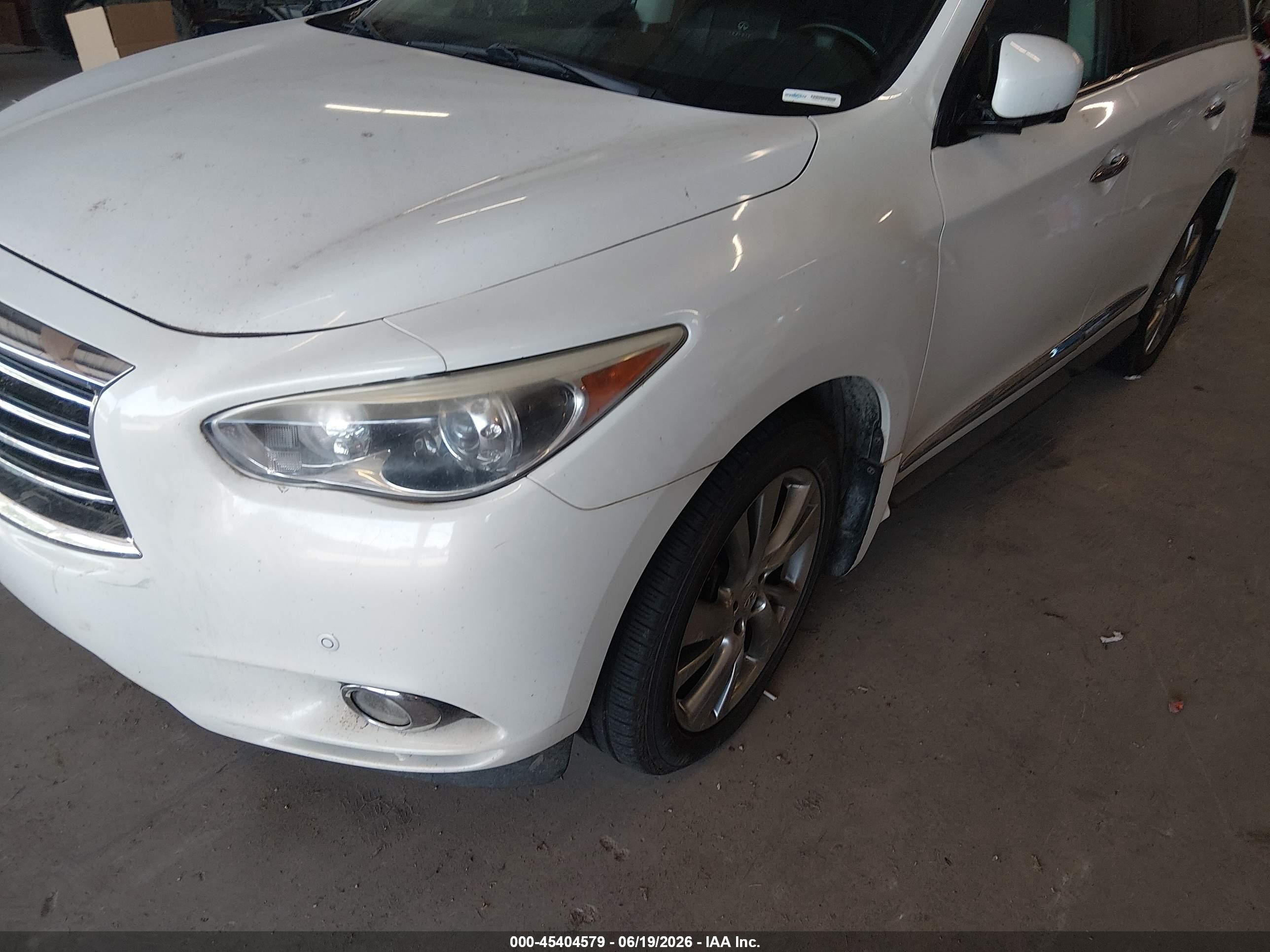 2013 Infiniti Jx35   White vin: 5N1AL0MM0DC349460