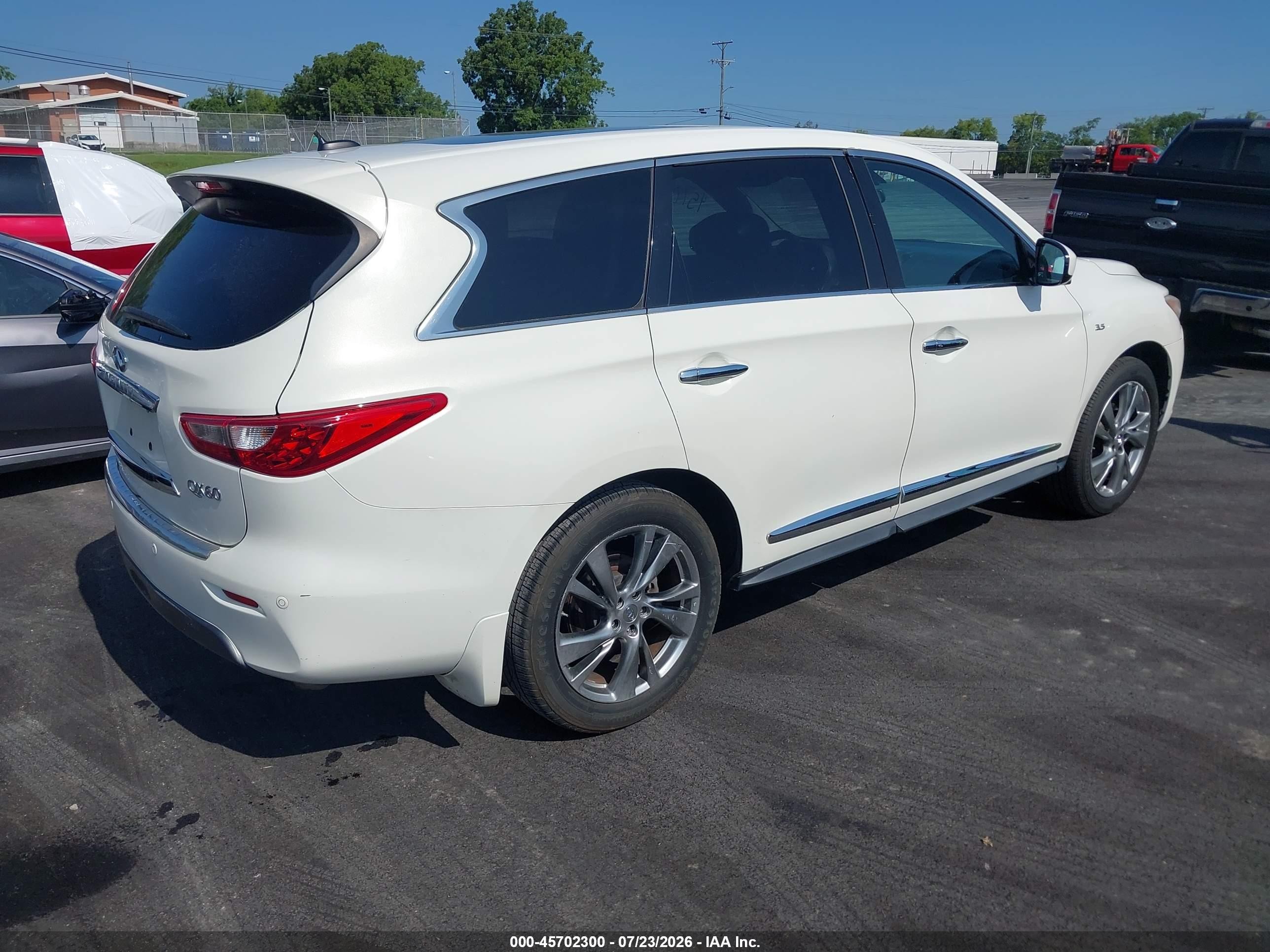 2014 Infiniti Qx60 White vin: 5N1AL0MM0EC500783