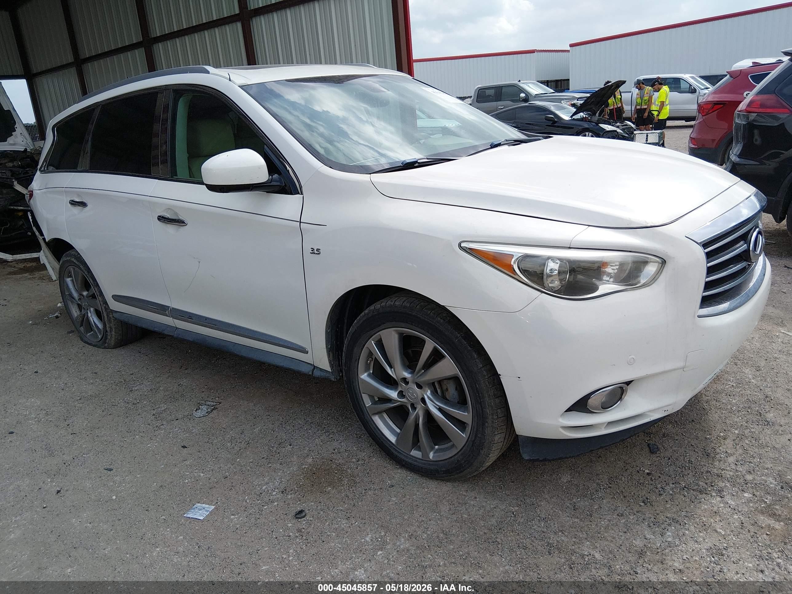 2014 Infiniti Qx60   White vin: 5N1AL0MM0EC501884