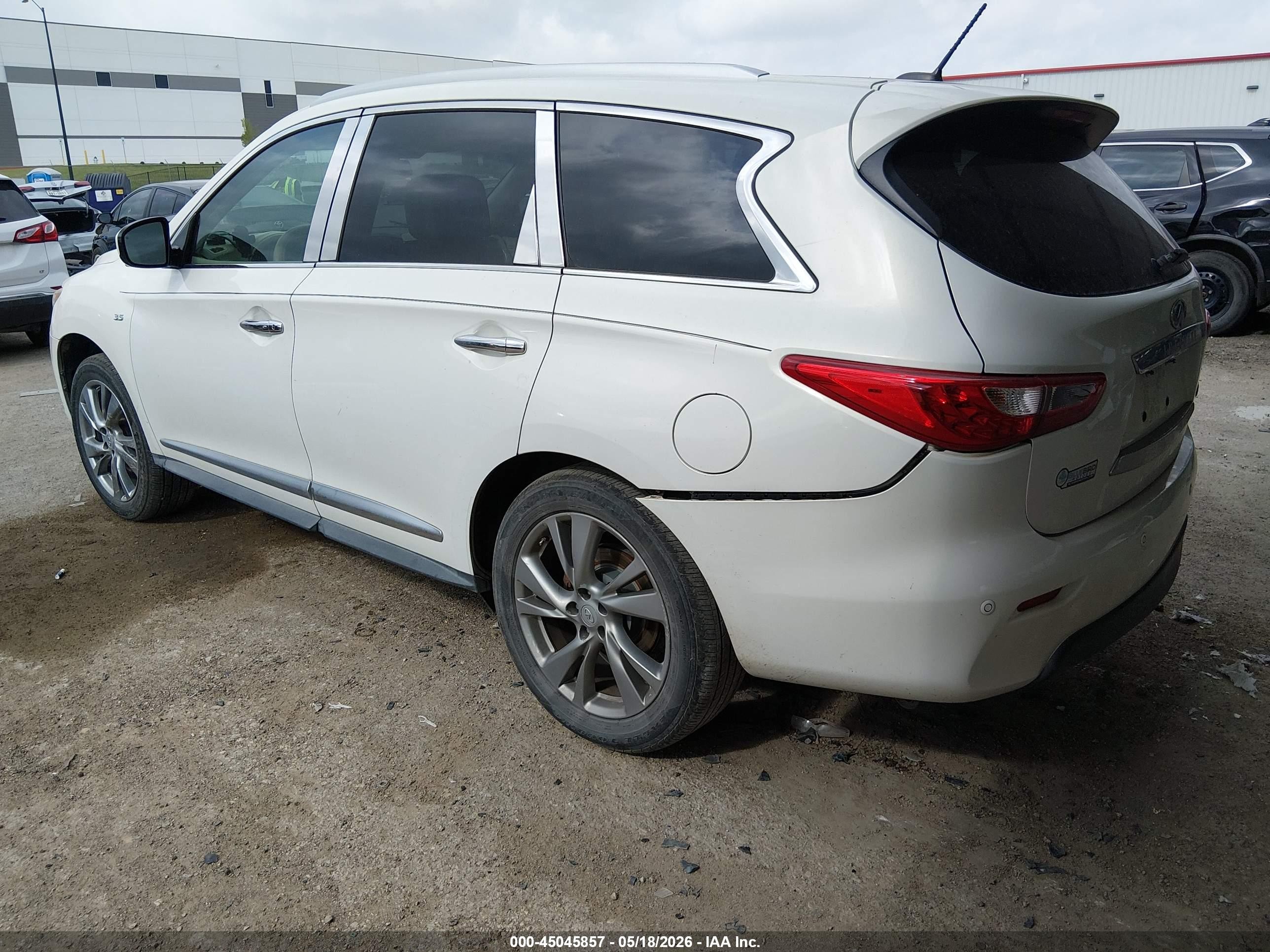 2014 Infiniti Qx60   White vin: 5N1AL0MM0EC501884