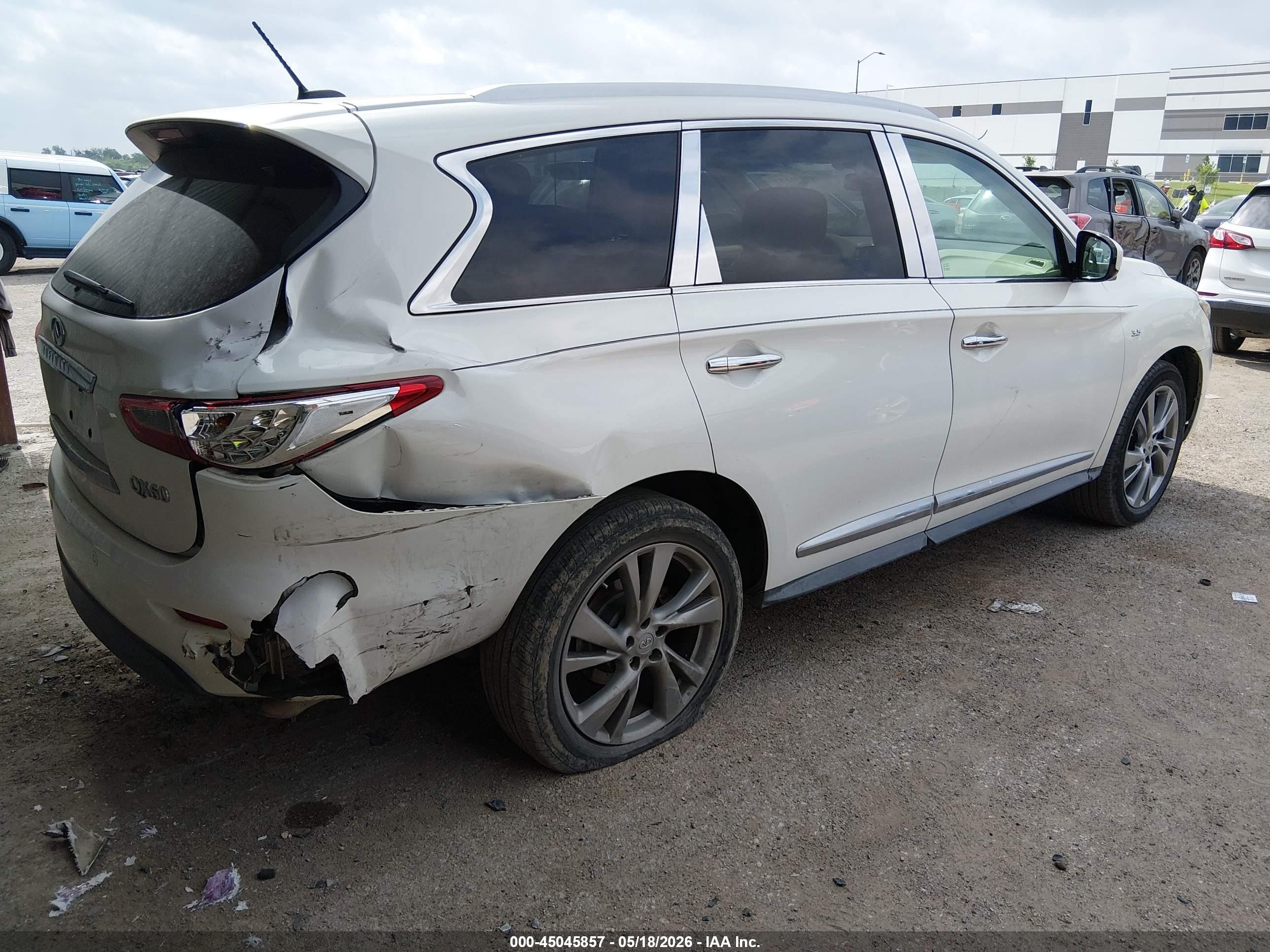 2014 Infiniti Qx60   White vin: 5N1AL0MM0EC501884