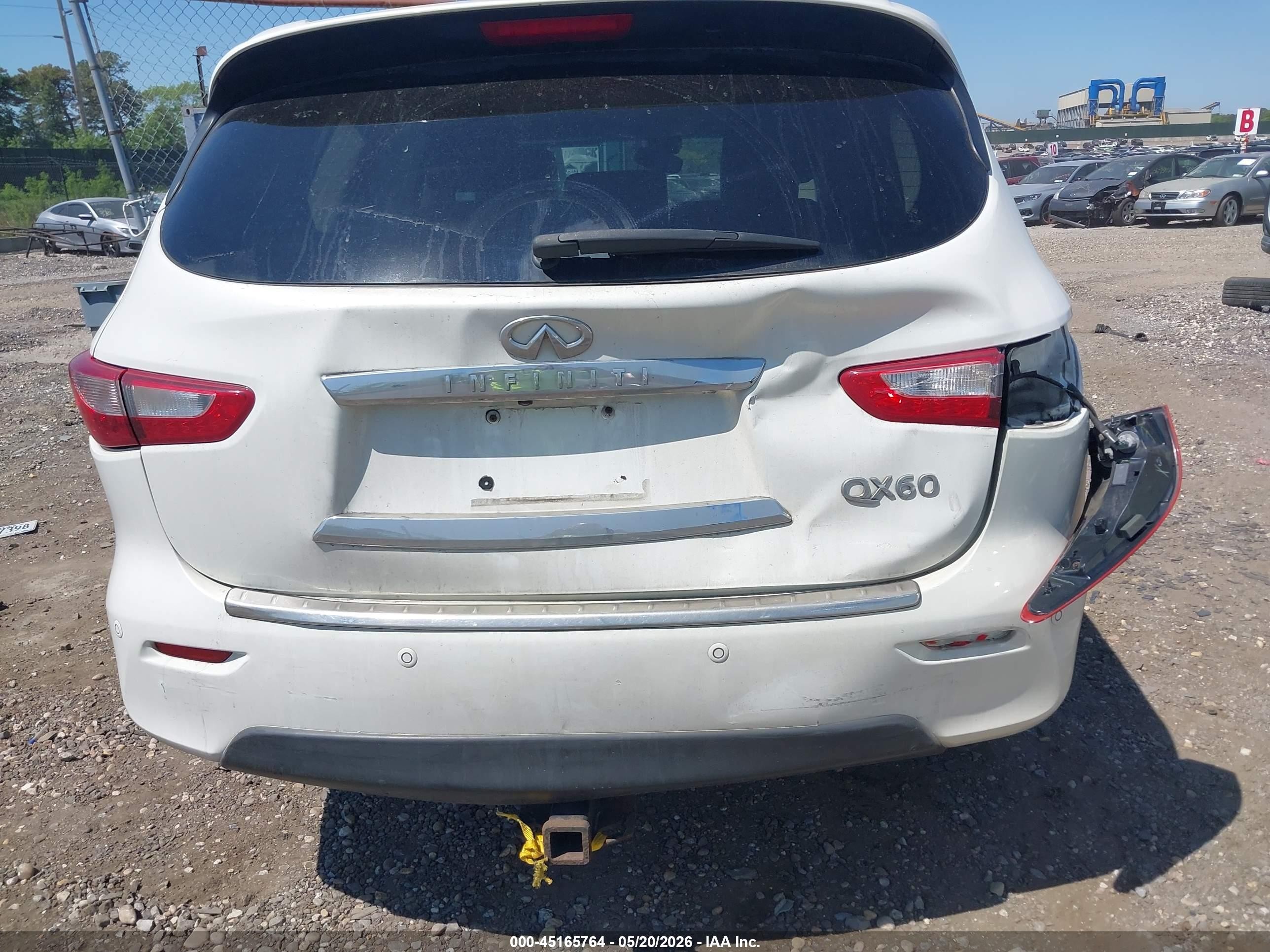 2014 Infiniti Qx60   White vin: 5N1AL0MM0EC513338