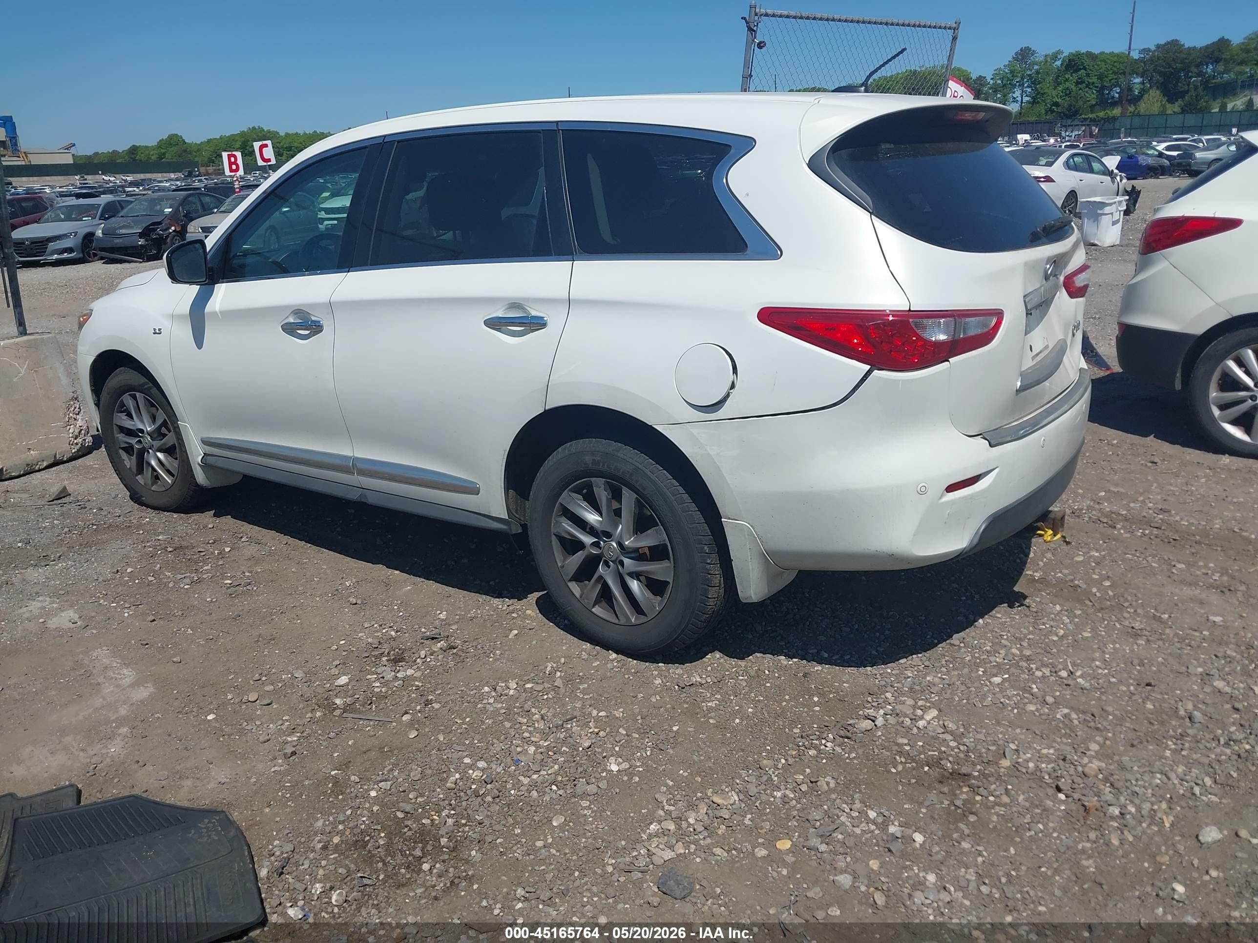 2014 Infiniti Qx60   White vin: 5N1AL0MM0EC513338