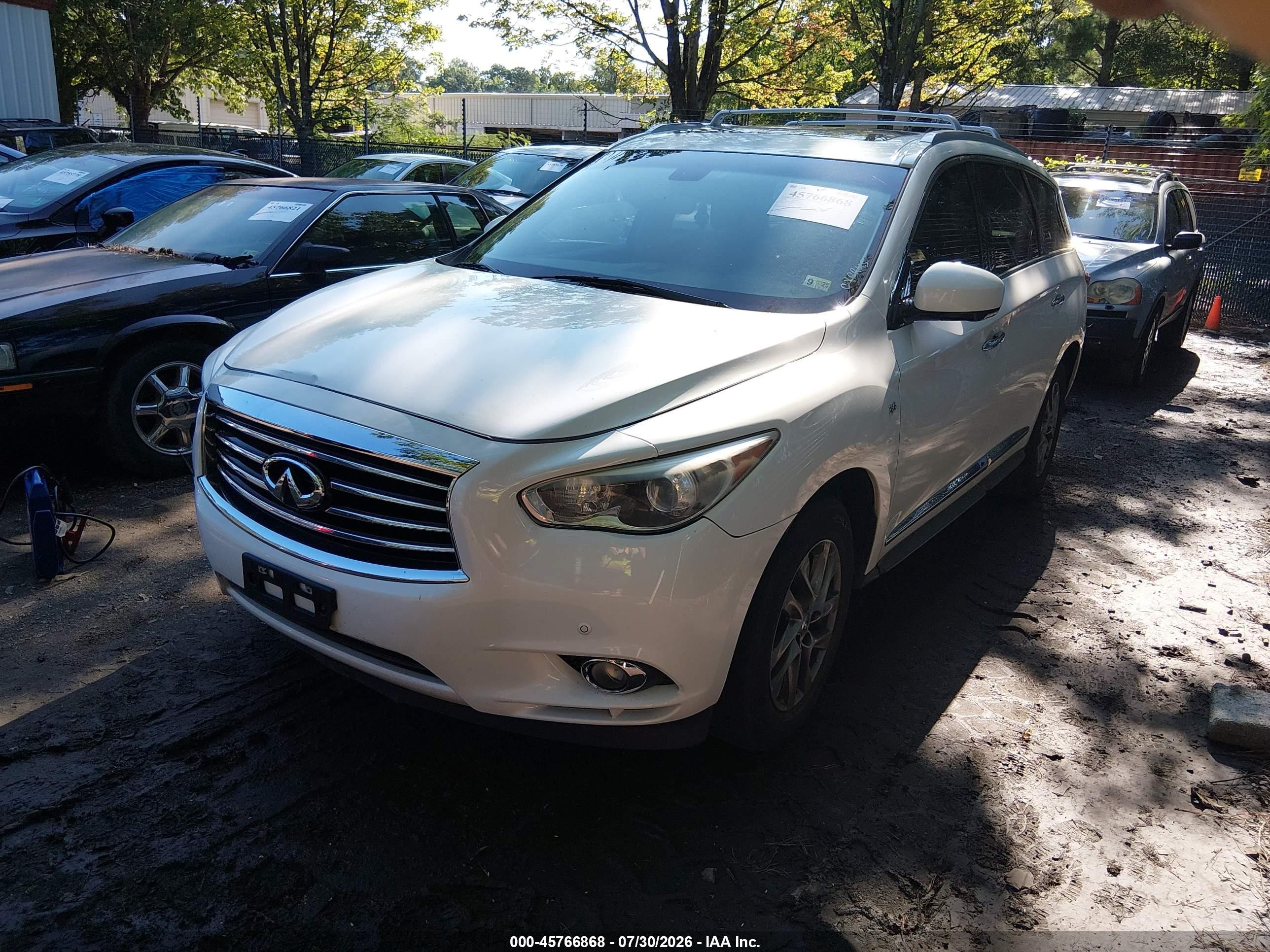 2014 Infiniti Qx60   White vin: 5N1AL0MM0EC526154