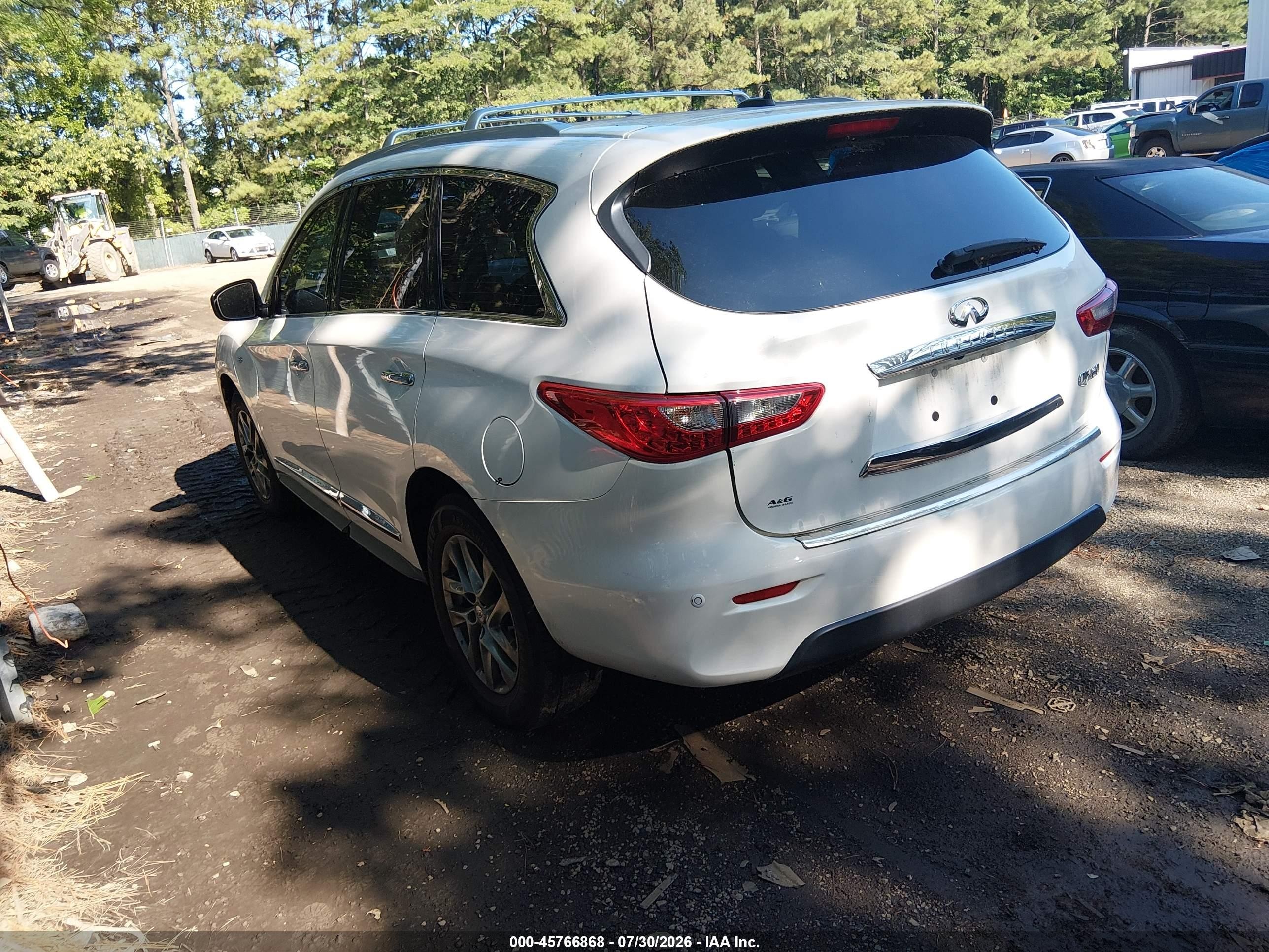 2014 Infiniti Qx60   White vin: 5N1AL0MM0EC526154