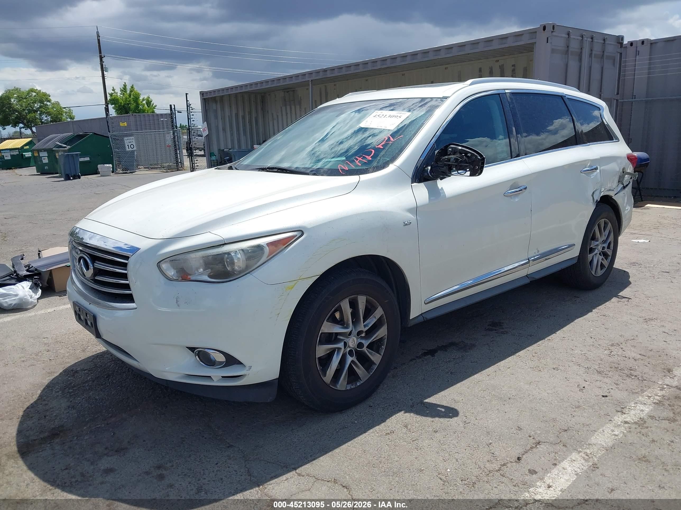 2015 Infiniti Qx60 White vin: 5N1AL0MM0FC501157