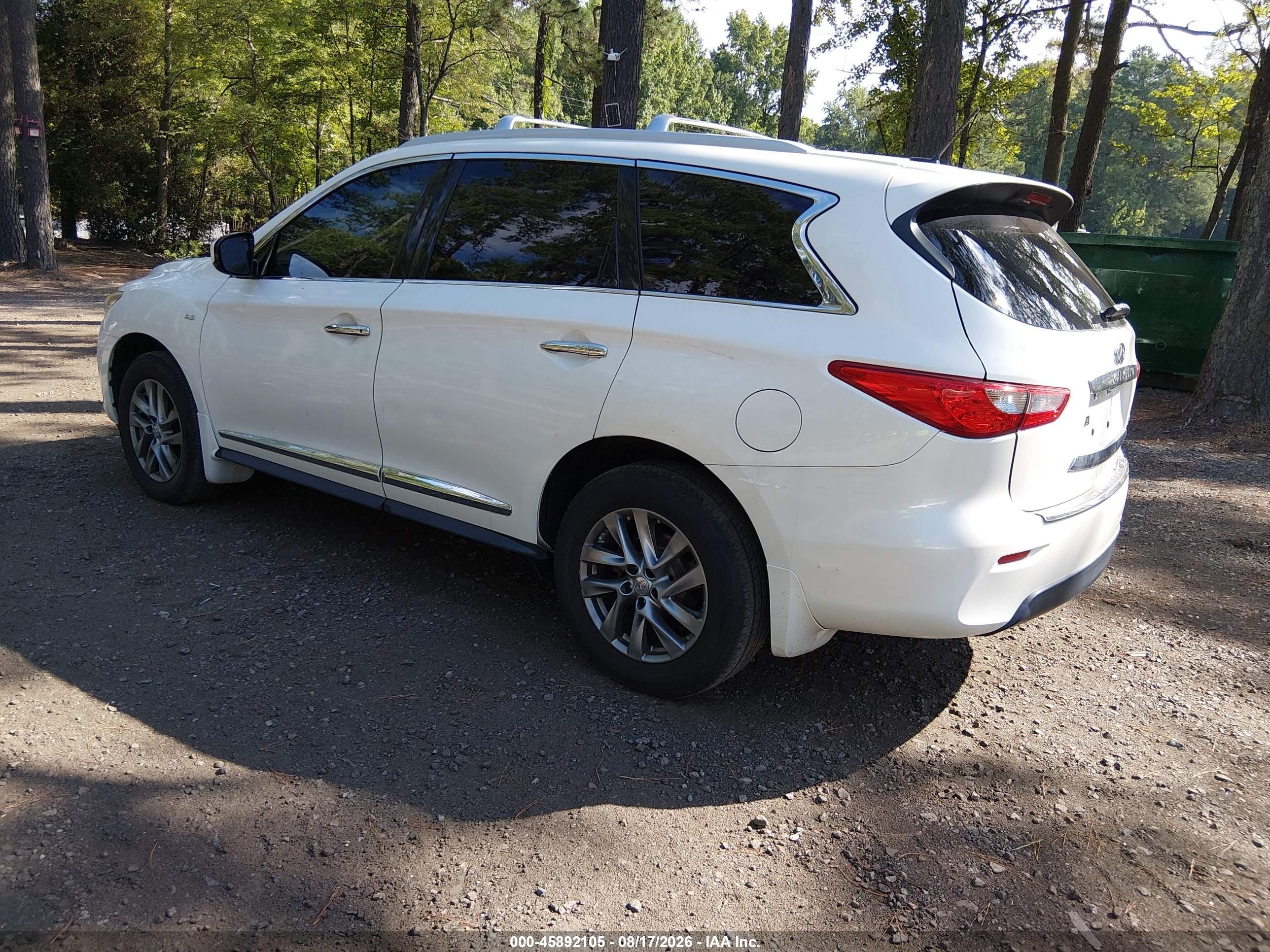 2015 Infiniti Qx60   White vin: 5N1AL0MM0FC516371
