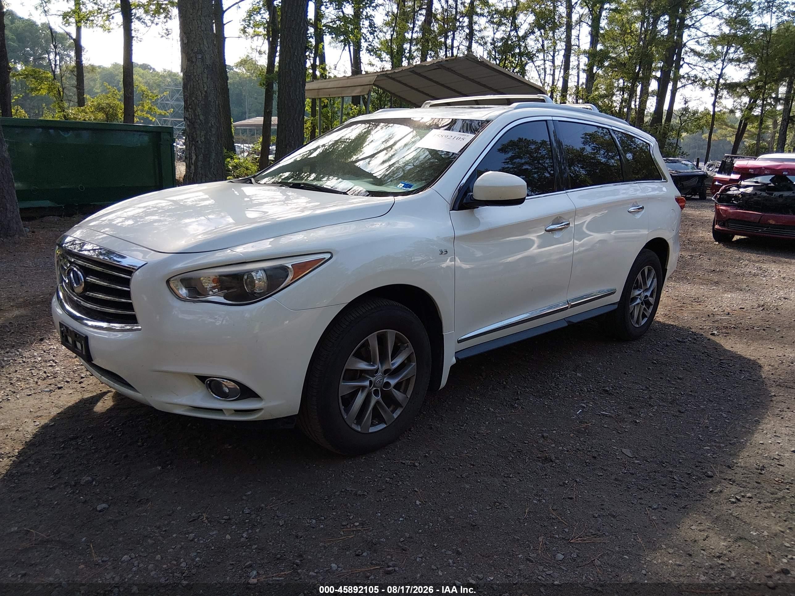 2015 Infiniti Qx60   White vin: 5N1AL0MM0FC516371