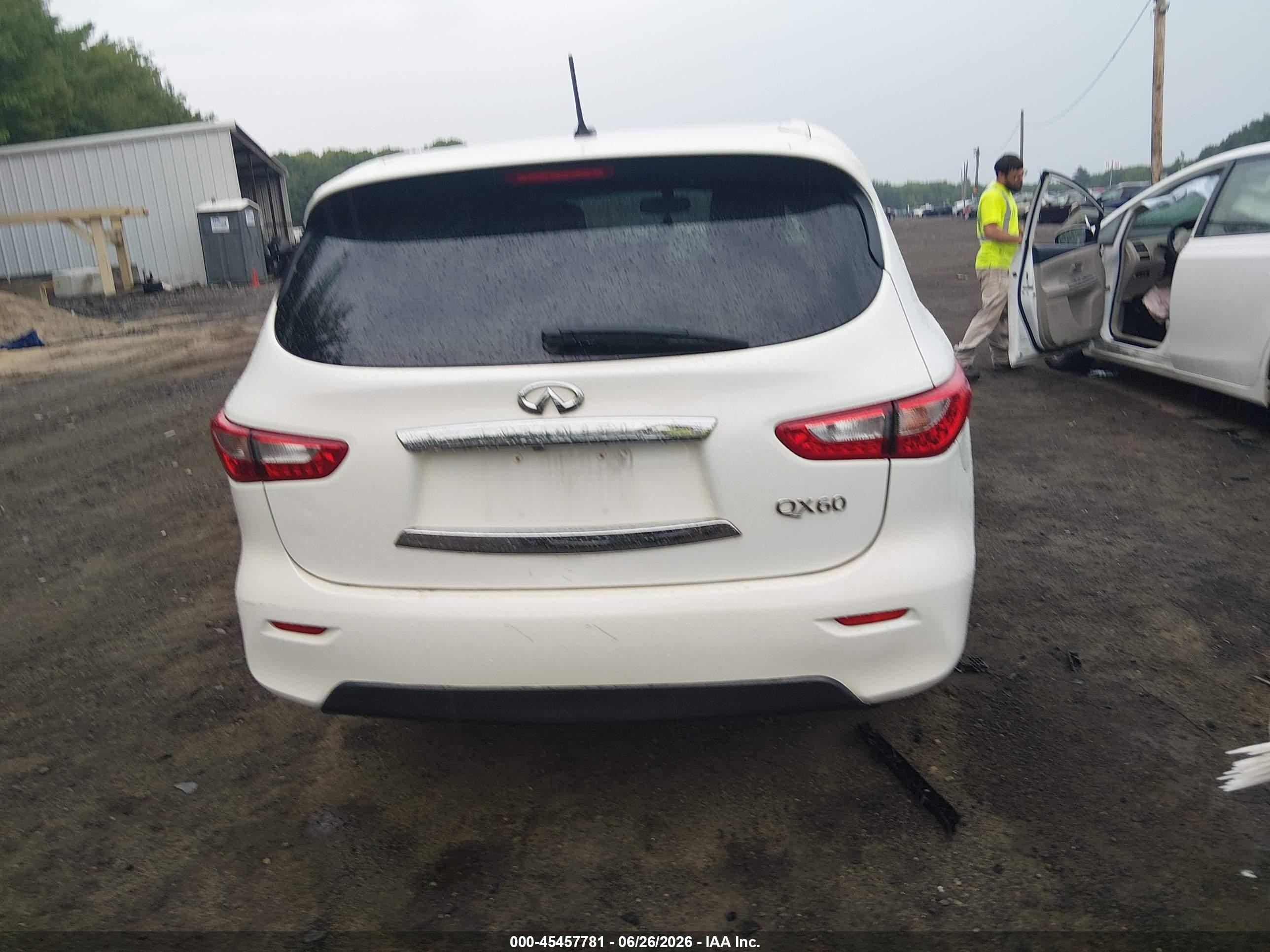 2015 Infiniti Qx60 White vin: 5N1AL0MM0FC551945