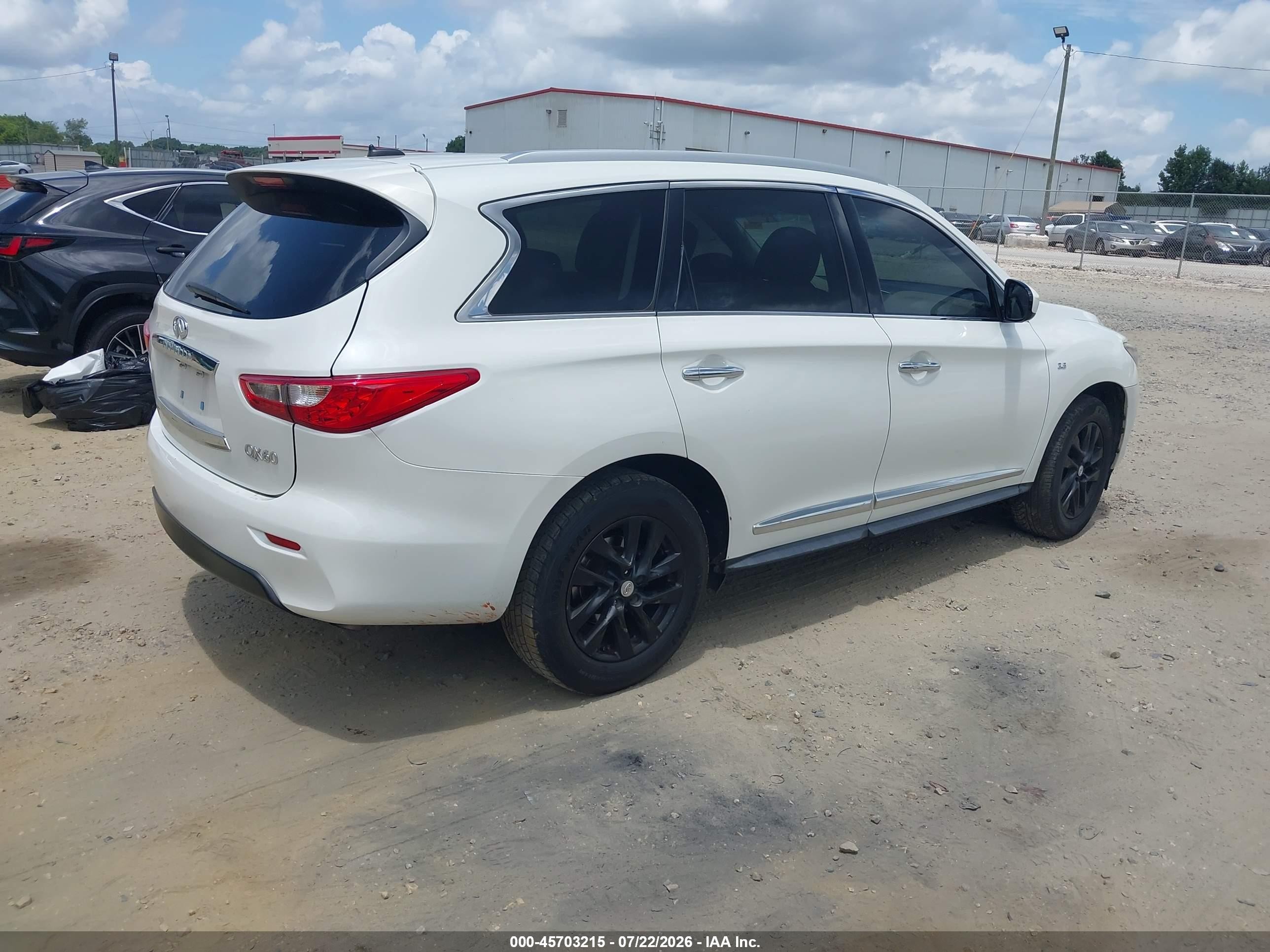 2015 Infiniti Qx60   White vin: 5N1AL0MM0FC552884