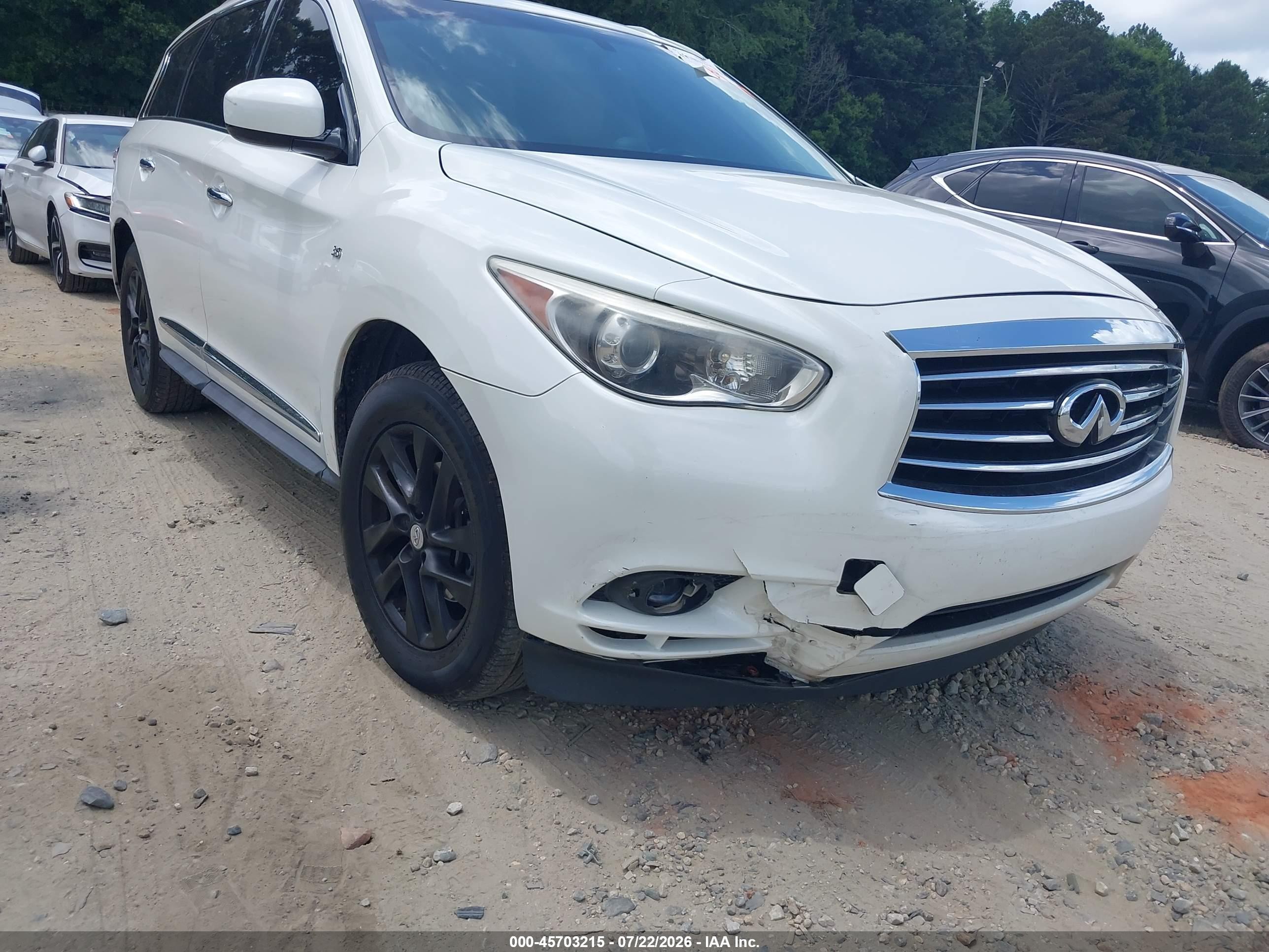 2015 Infiniti Qx60   White vin: 5N1AL0MM0FC552884