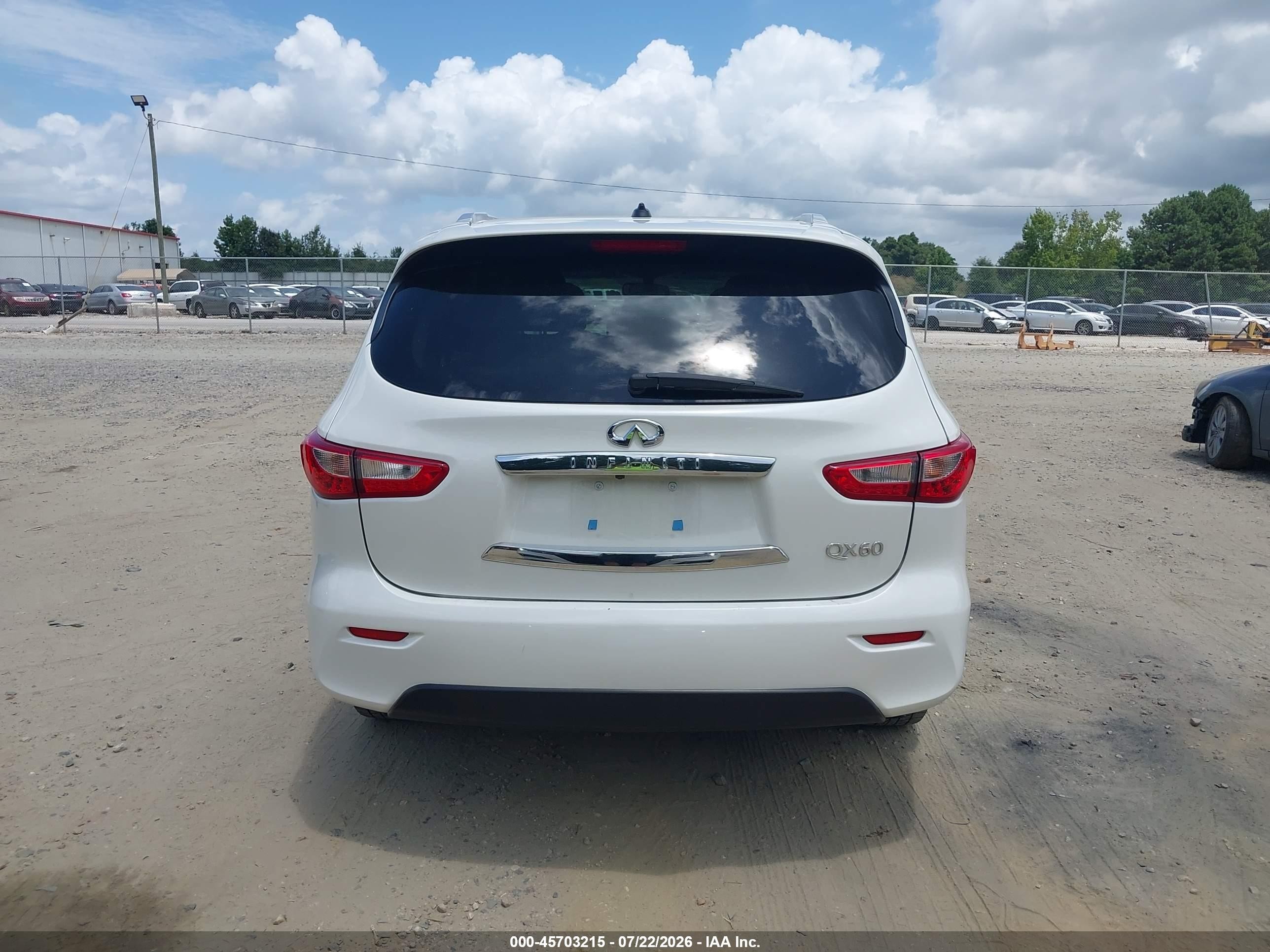 2015 Infiniti Qx60   White vin: 5N1AL0MM0FC552884