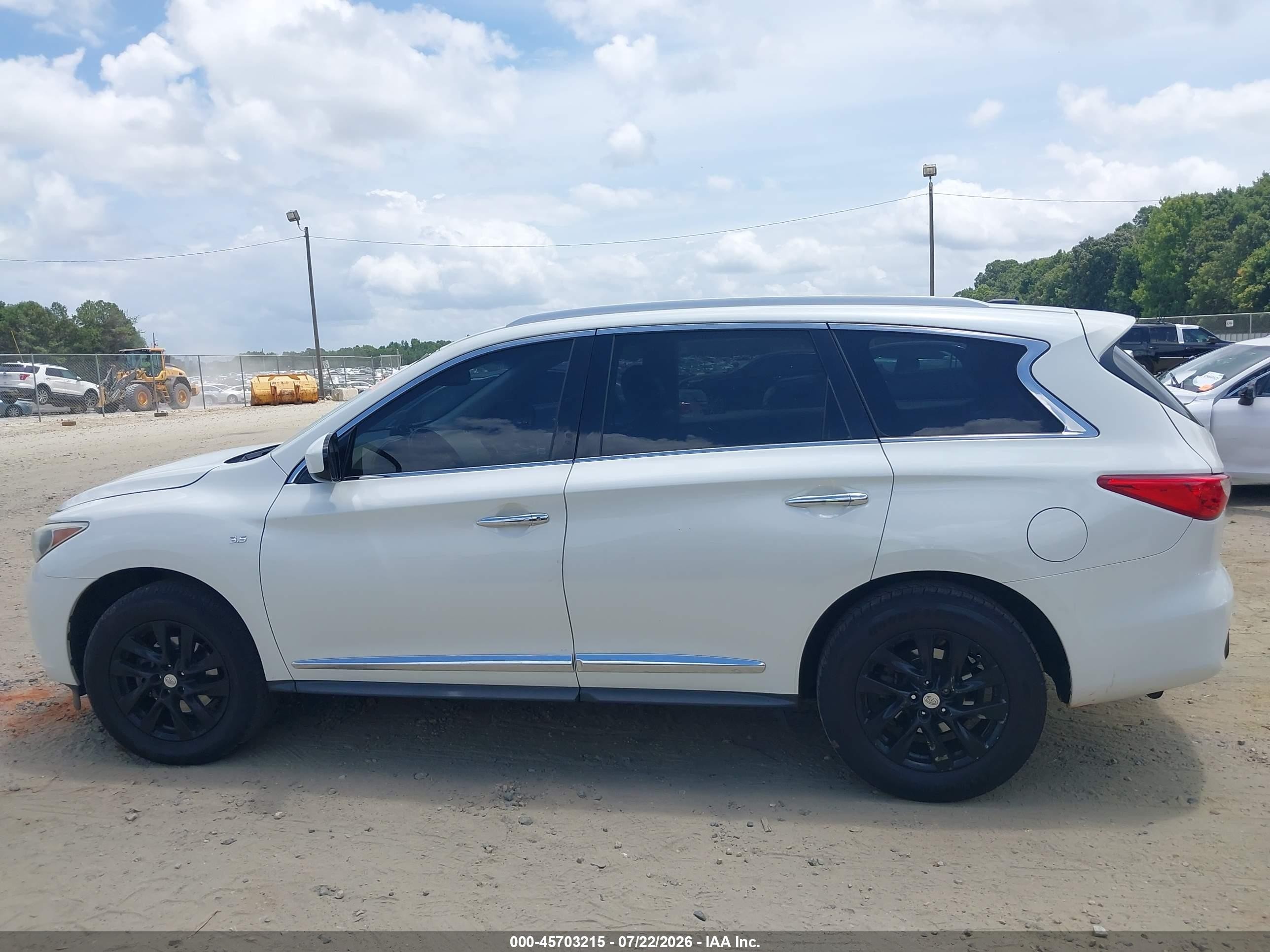 2015 Infiniti Qx60   White vin: 5N1AL0MM0FC552884