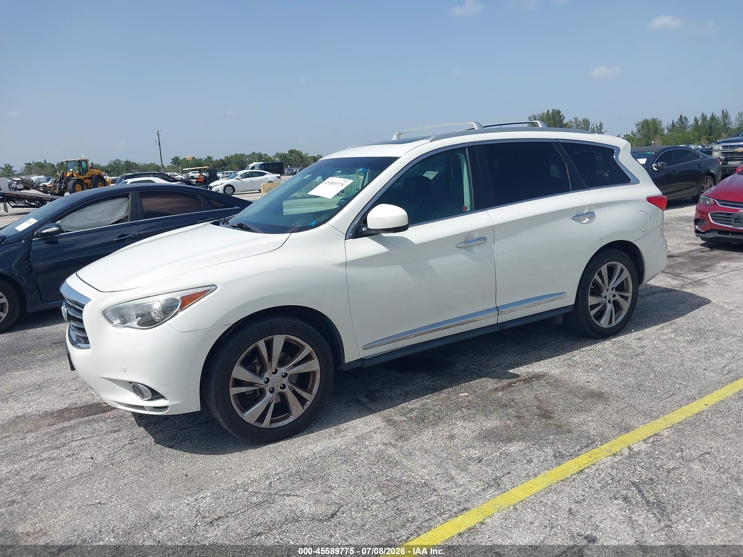 2013 Infiniti Jx35   White vin: 5N1AL0MM1DC319402
