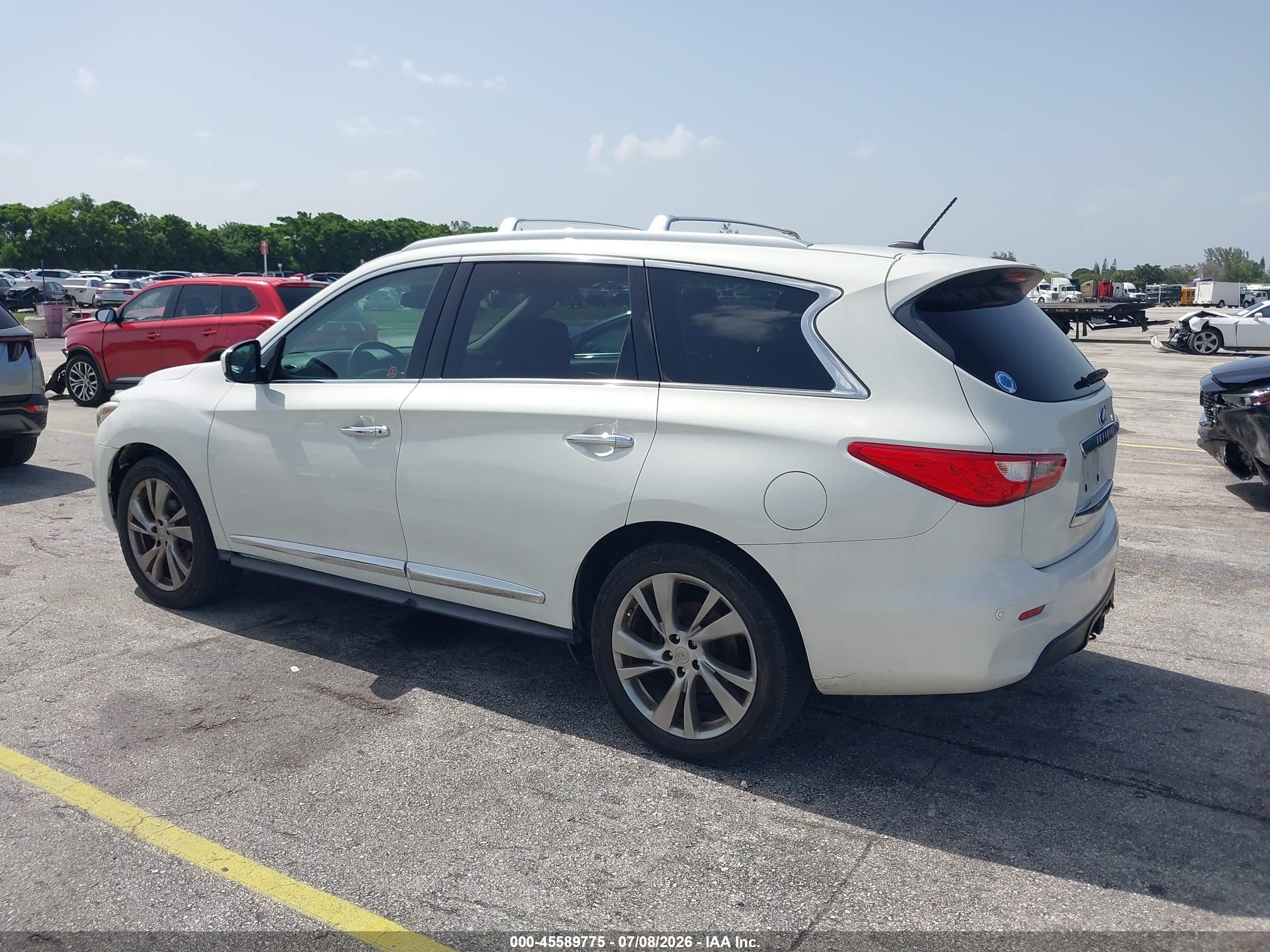 2013 Infiniti Jx35   White vin: 5N1AL0MM1DC319402