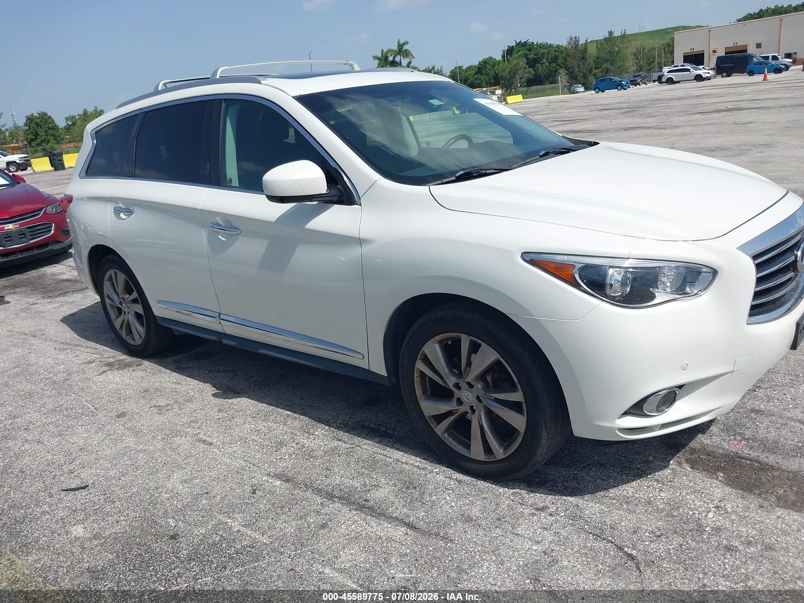 2013 Infiniti Jx35   White vin: 5N1AL0MM1DC319402