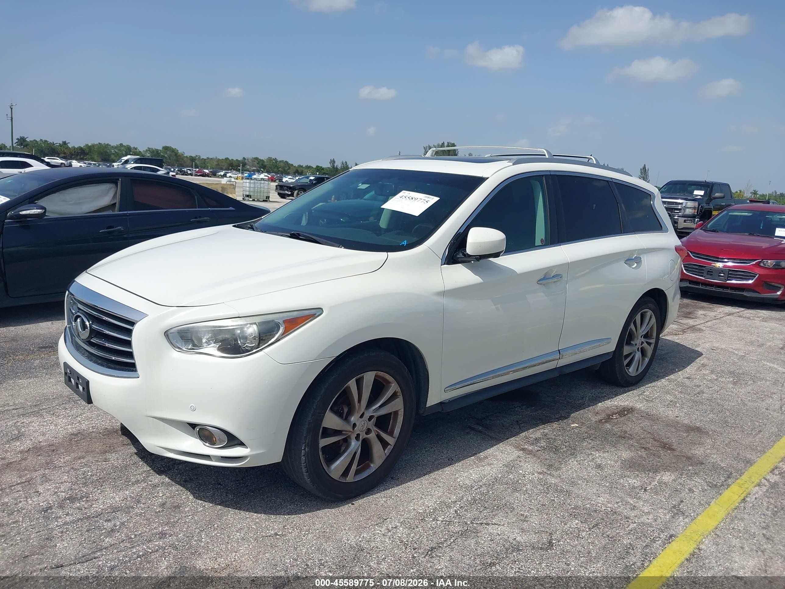 2013 Infiniti Jx35   White vin: 5N1AL0MM1DC319402