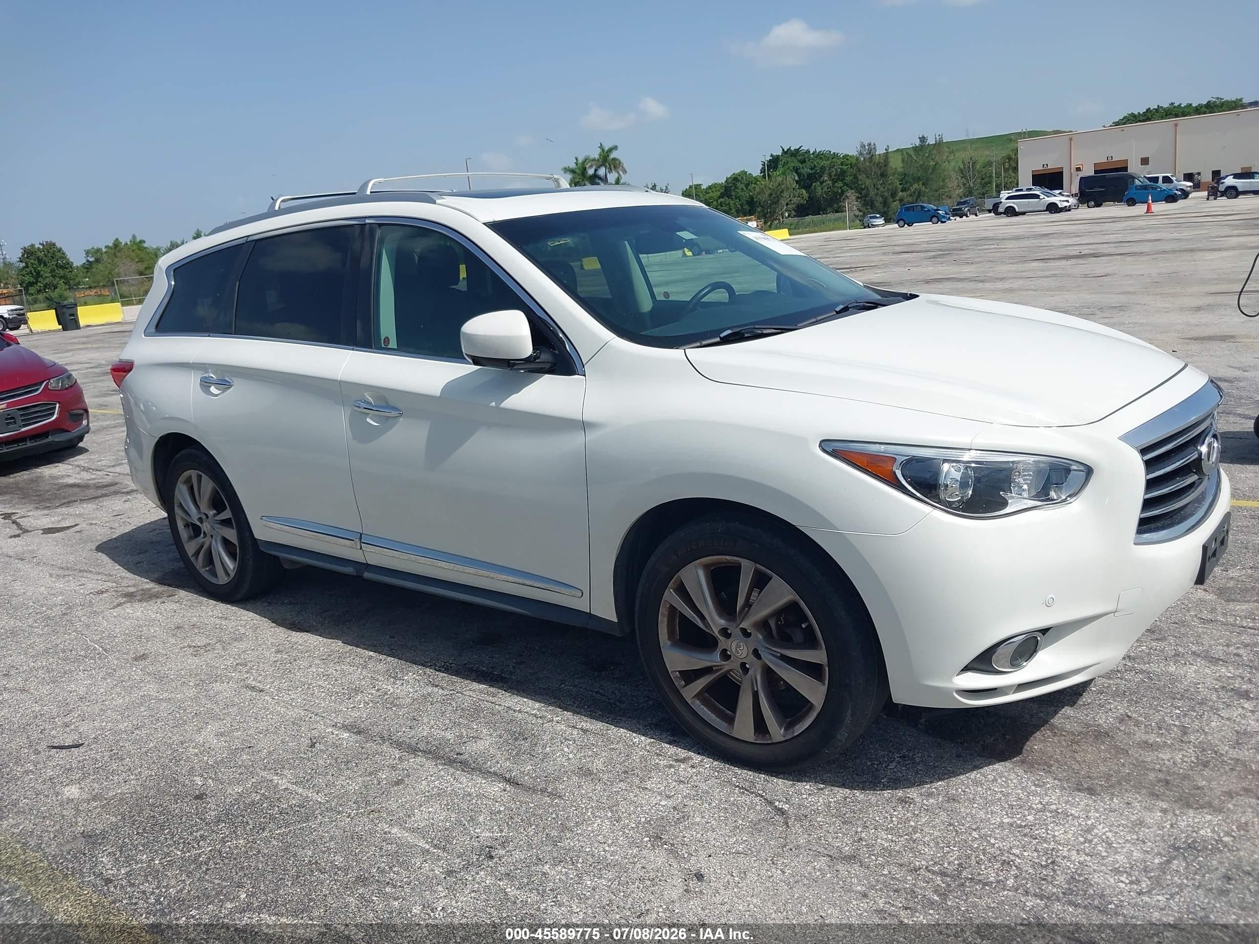 2013 Infiniti Jx35   White vin: 5N1AL0MM1DC319402