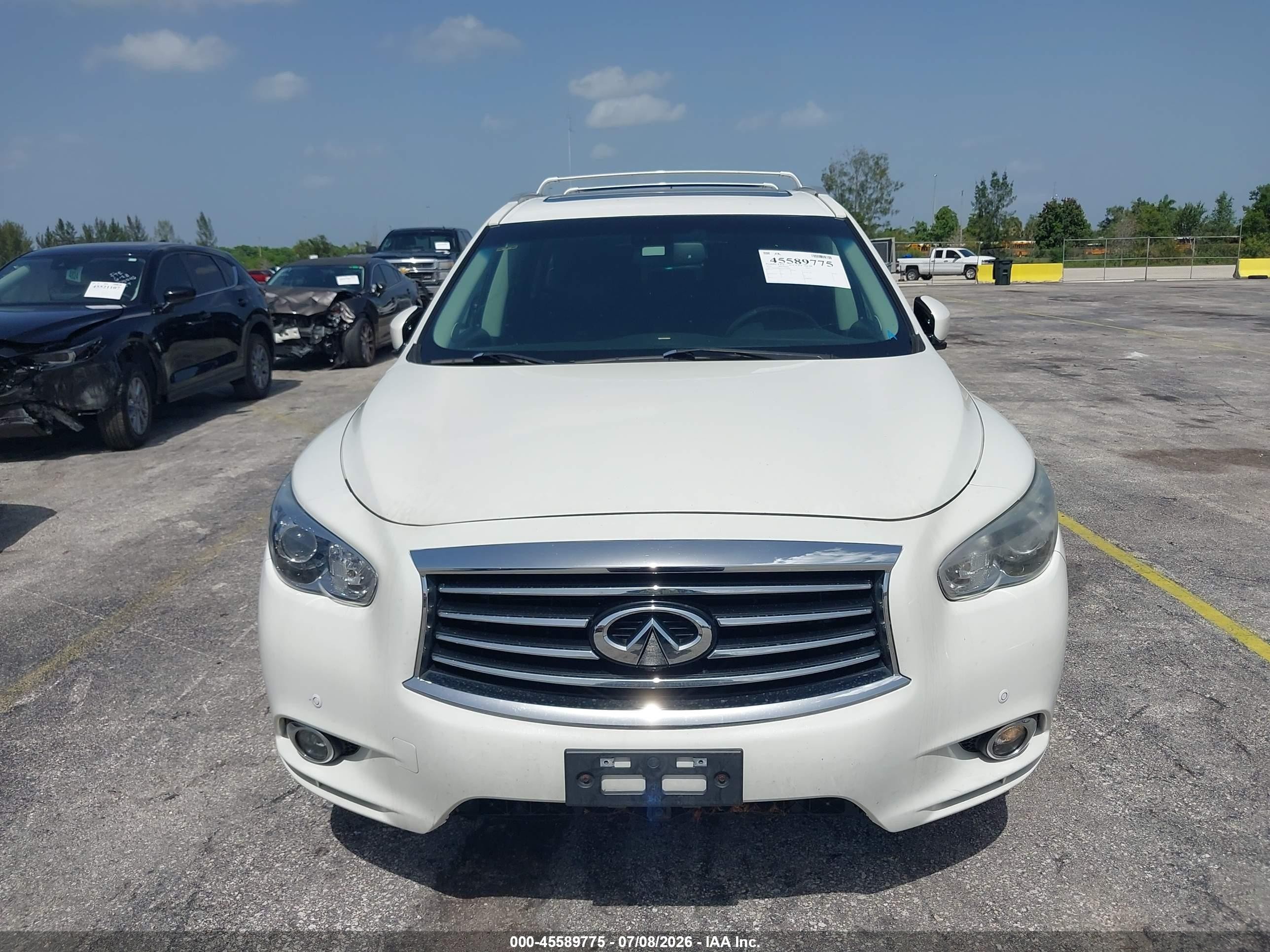 2013 Infiniti Jx35   White vin: 5N1AL0MM1DC319402