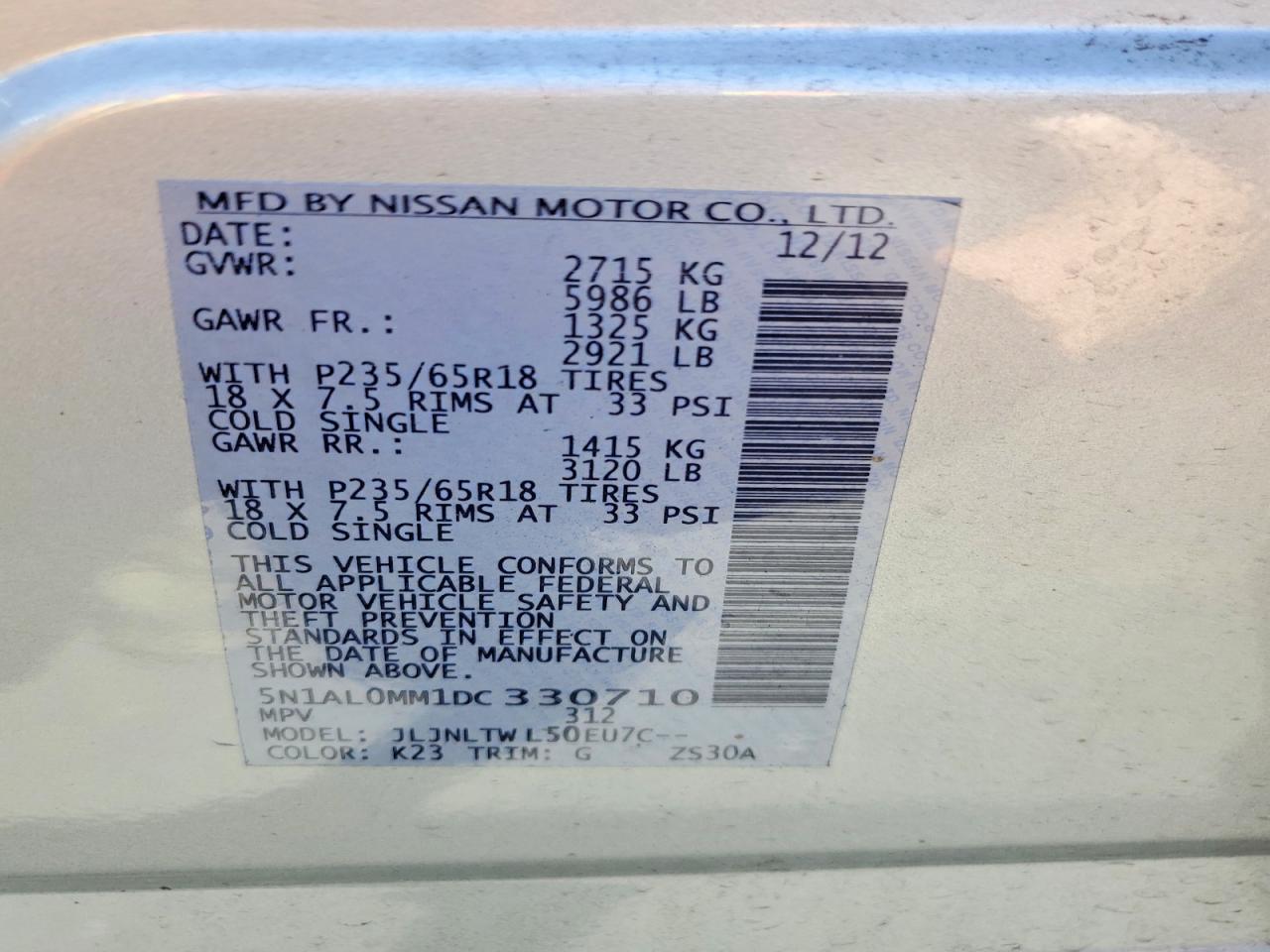 2013 Infiniti Jx35 Base Silver vin: 5N1AL0MM1DC330710