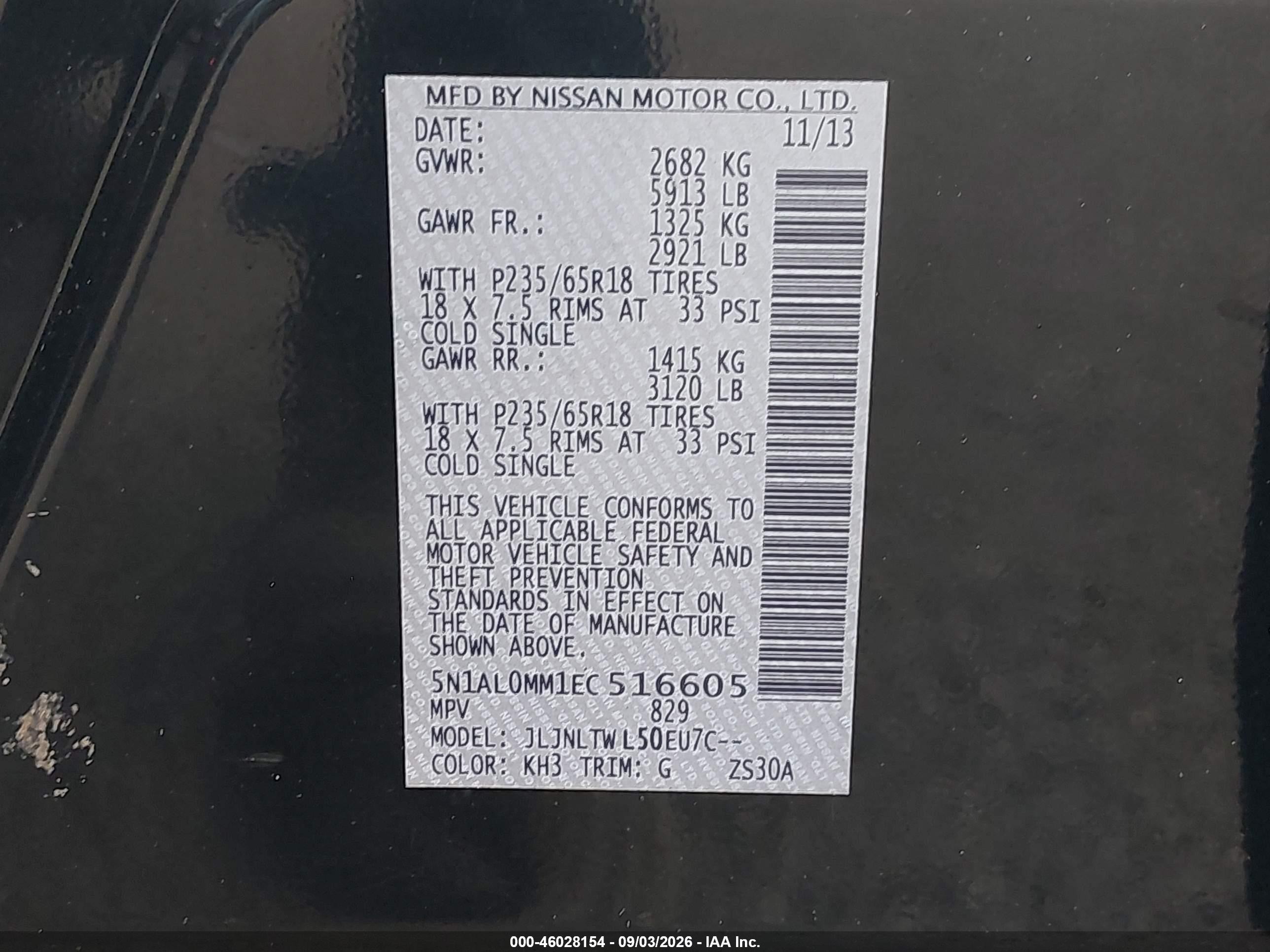 2014 Infiniti Qx60   Black vin: 5N1AL0MM1EC516605